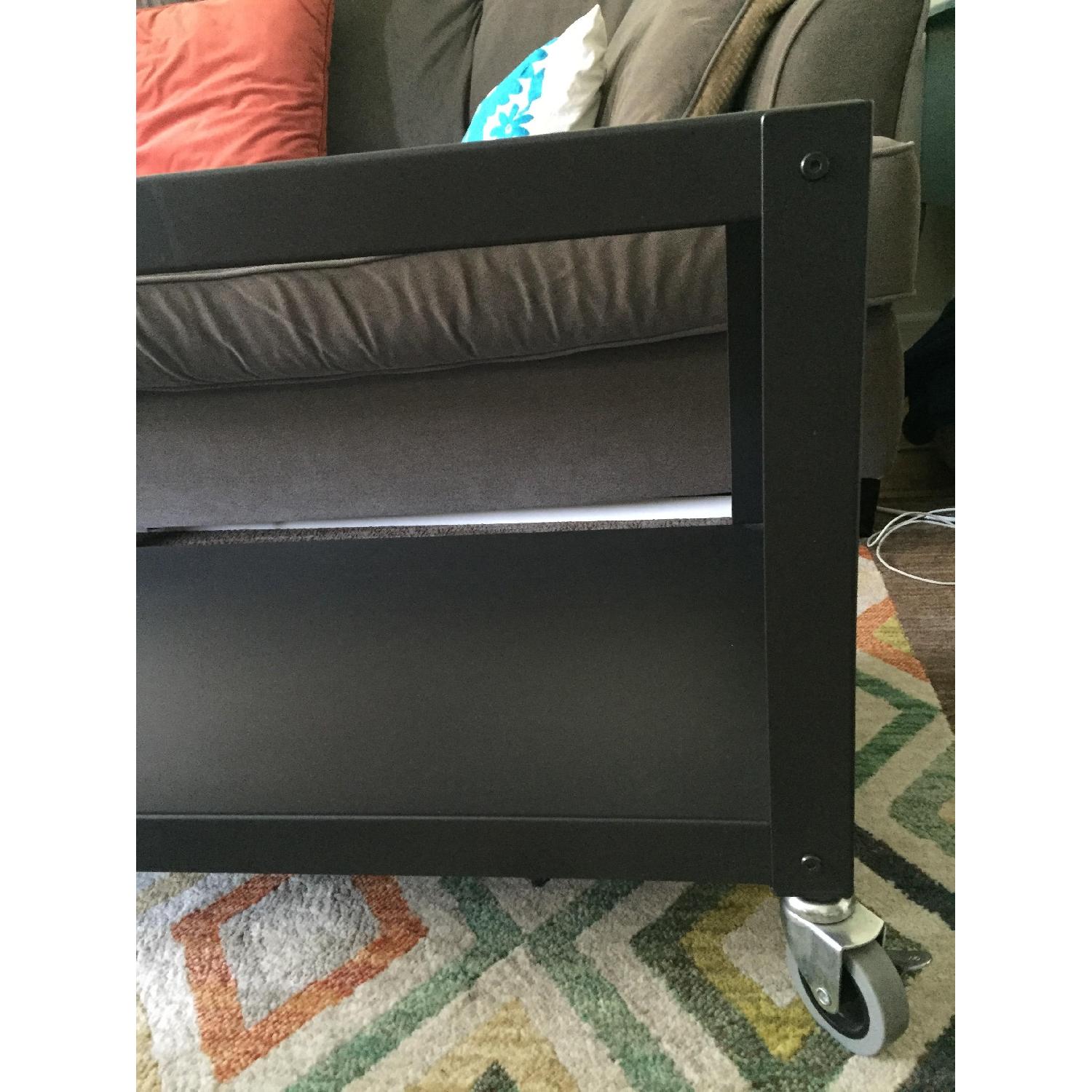 CB2 Go-Cart Carbon Rolling TV Stand/Coffee Table - image-1