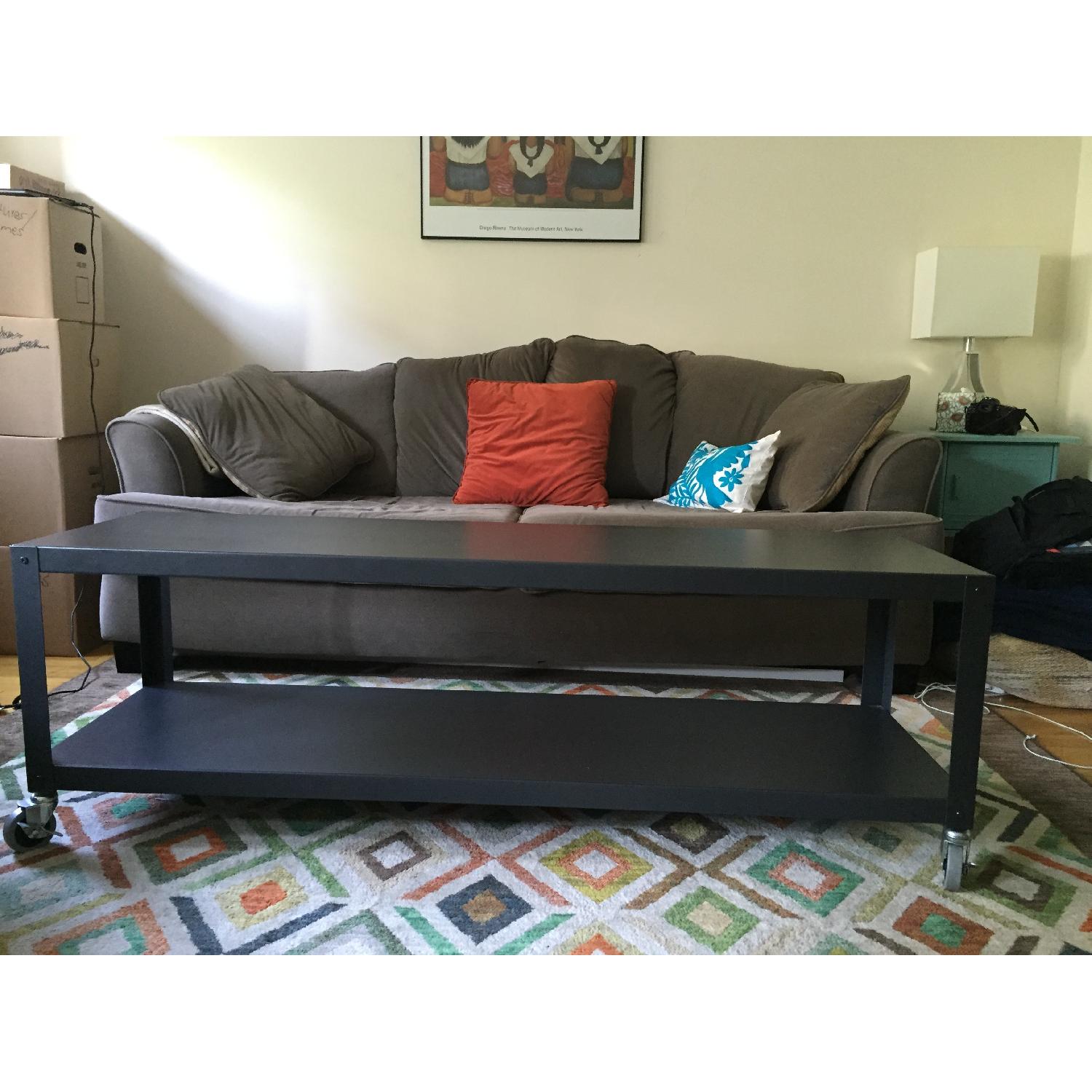 CB2 Go-Cart Carbon Rolling TV Stand/Coffee Table - image-2