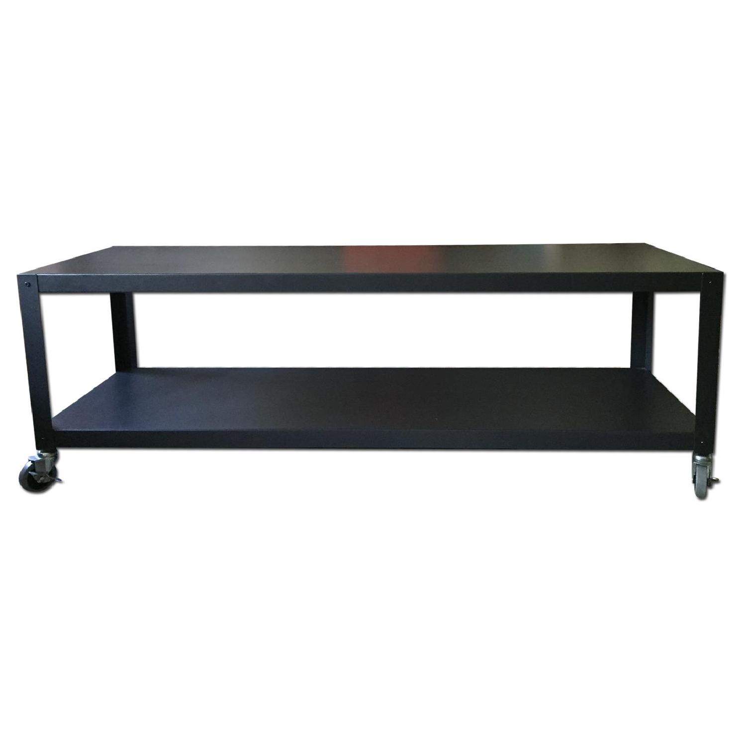CB2 GoCart Carbon Rolling TV Stand/Coffee Table AptDeco