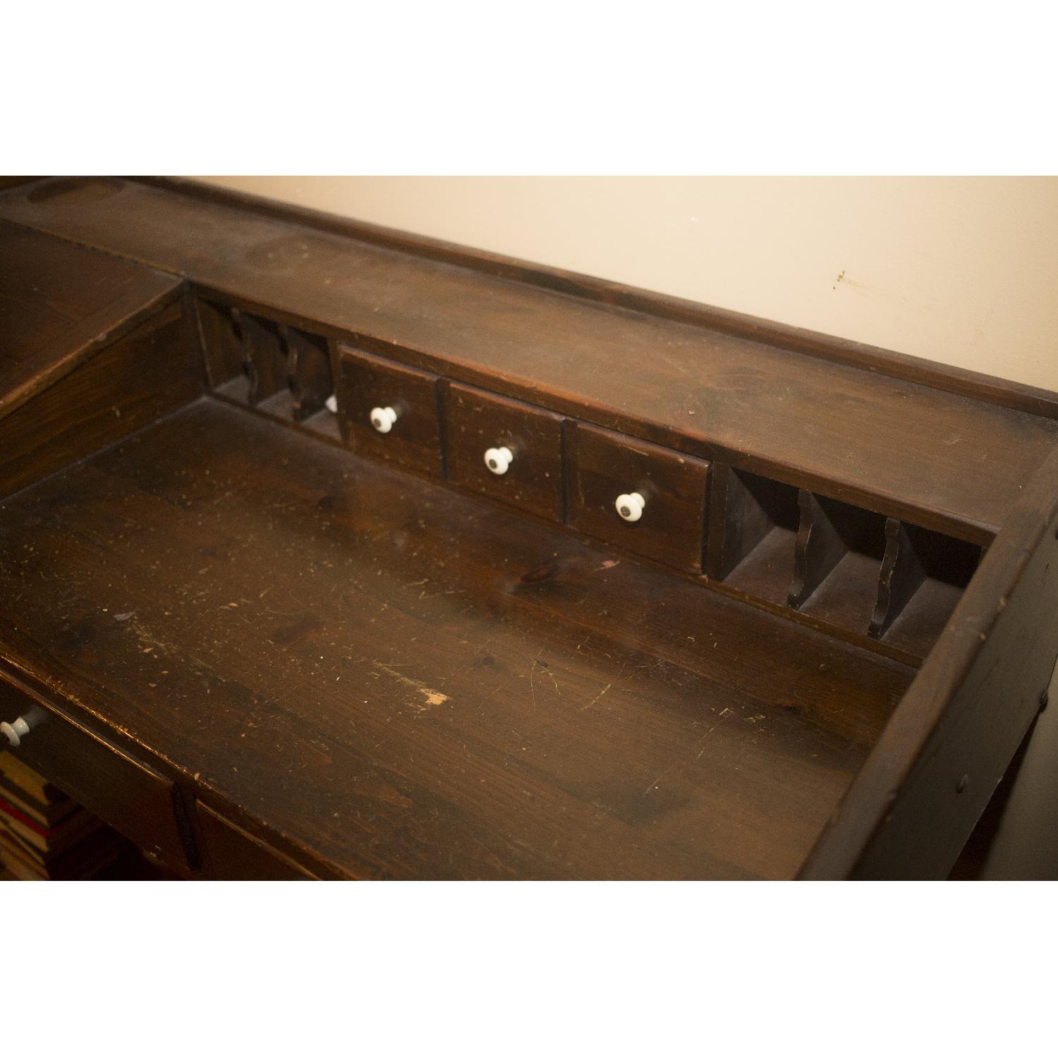 Ethan Allen Old Tavern Solid Antiqued Pine Apothecary Country Craftsman Desk - image-2