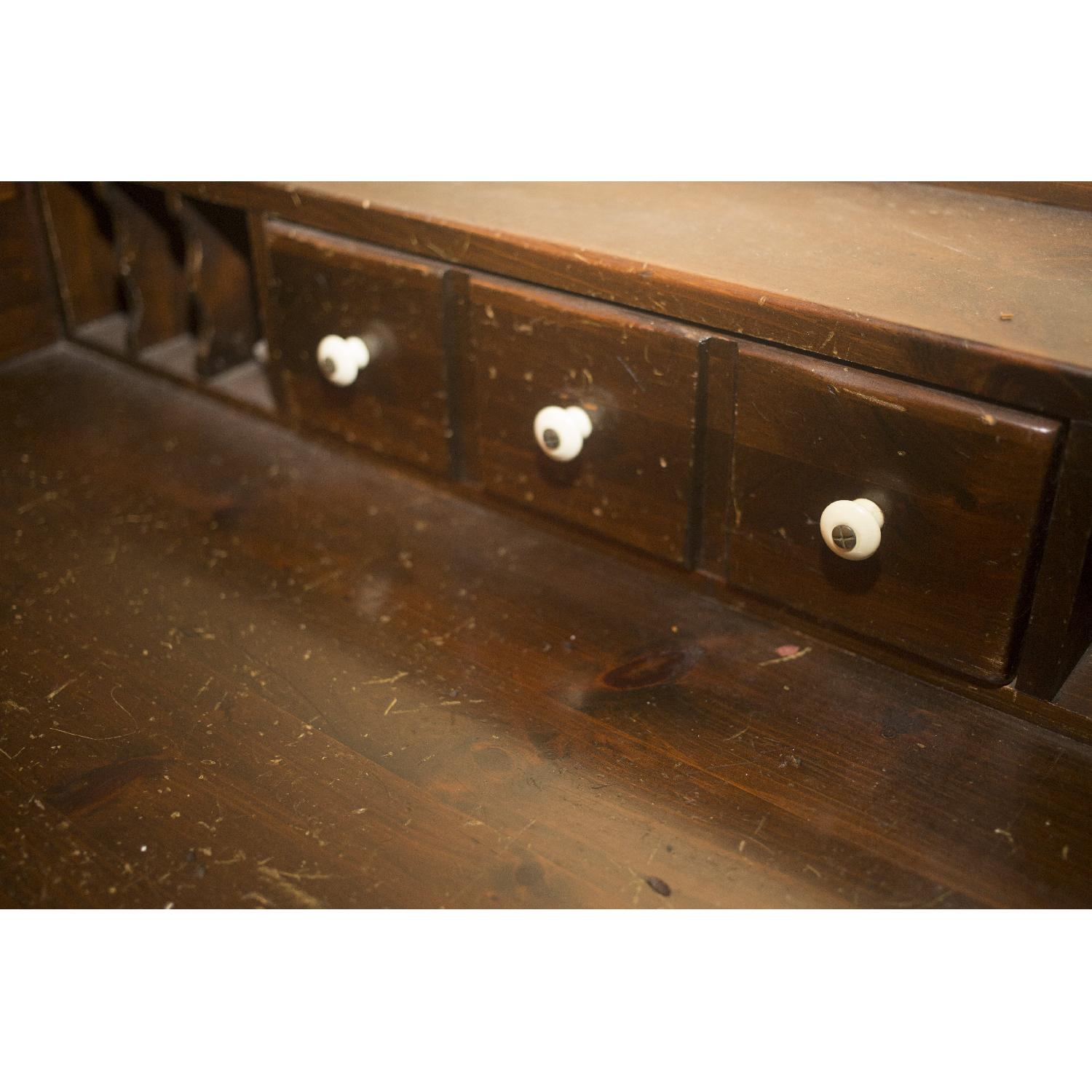 Ethan Allen Old Tavern Solid Antiqued Pine Apothecary Country Craftsman Desk - image-4