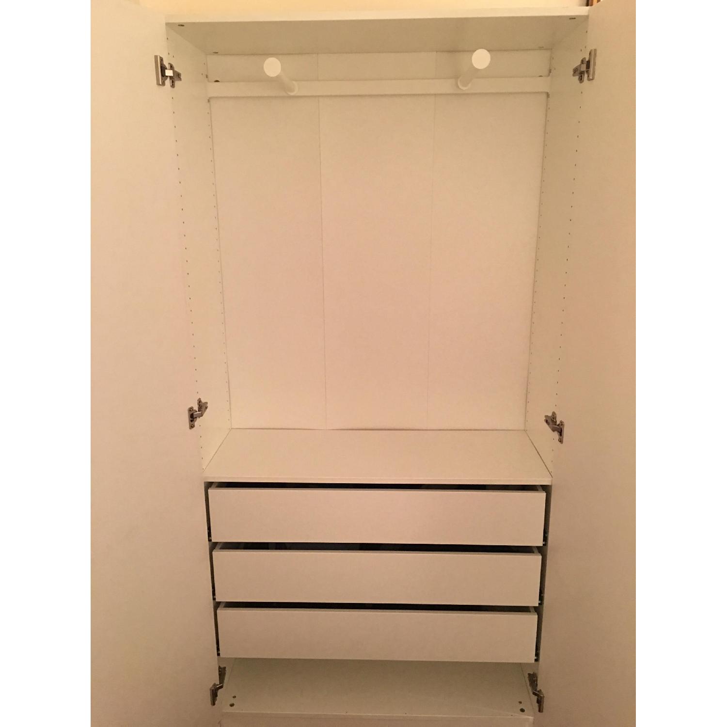 Ikea Pax White High Gloss Wardrobe (14" Deep) AptDeco