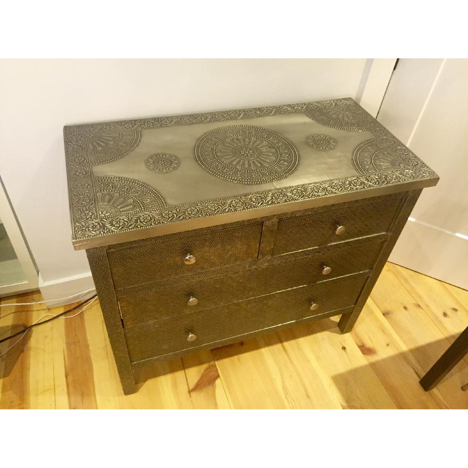 World Market Silver Embossed Dresser - image-1