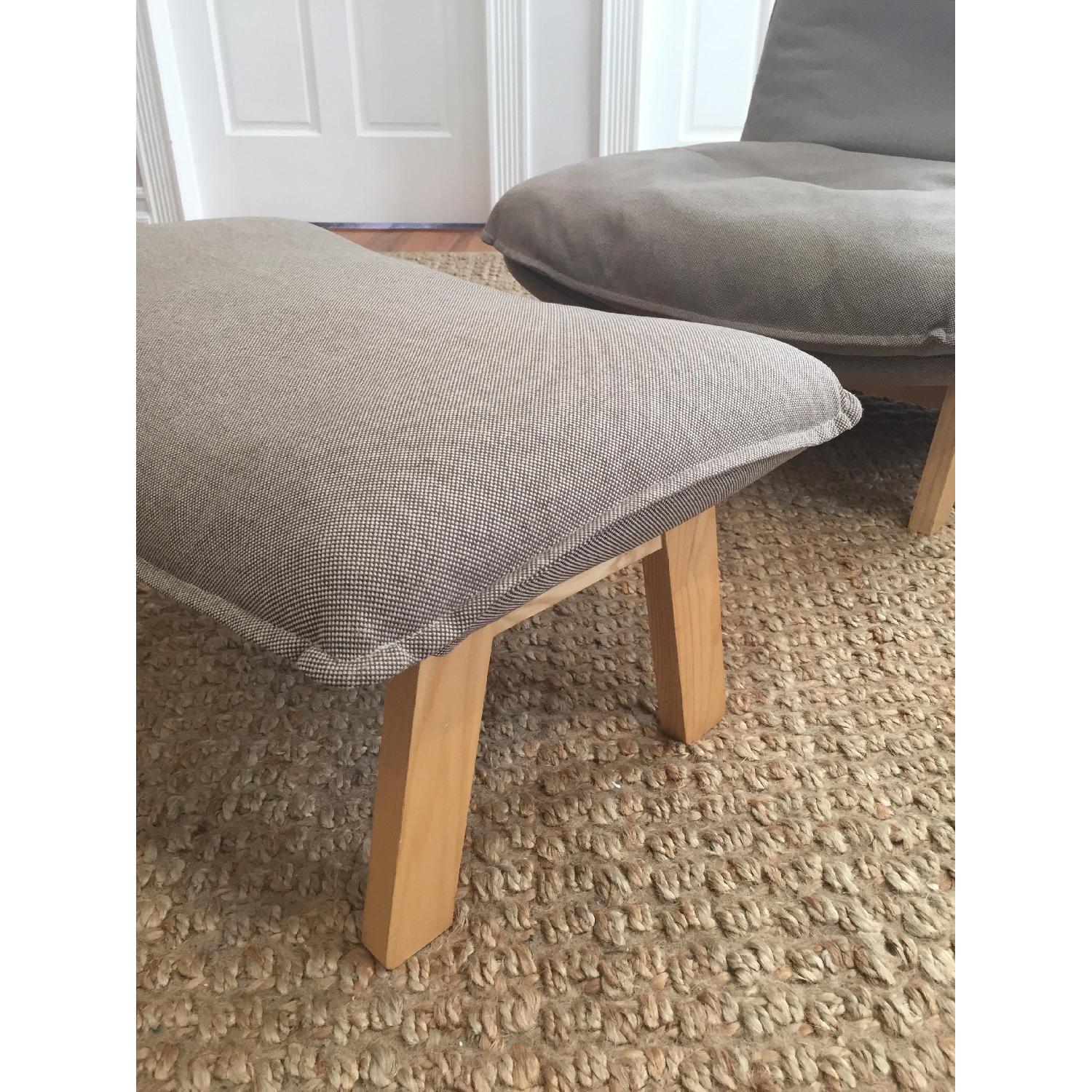 Muji High Back Reclining Sofa Chair & Ottoman in Beige - image-5