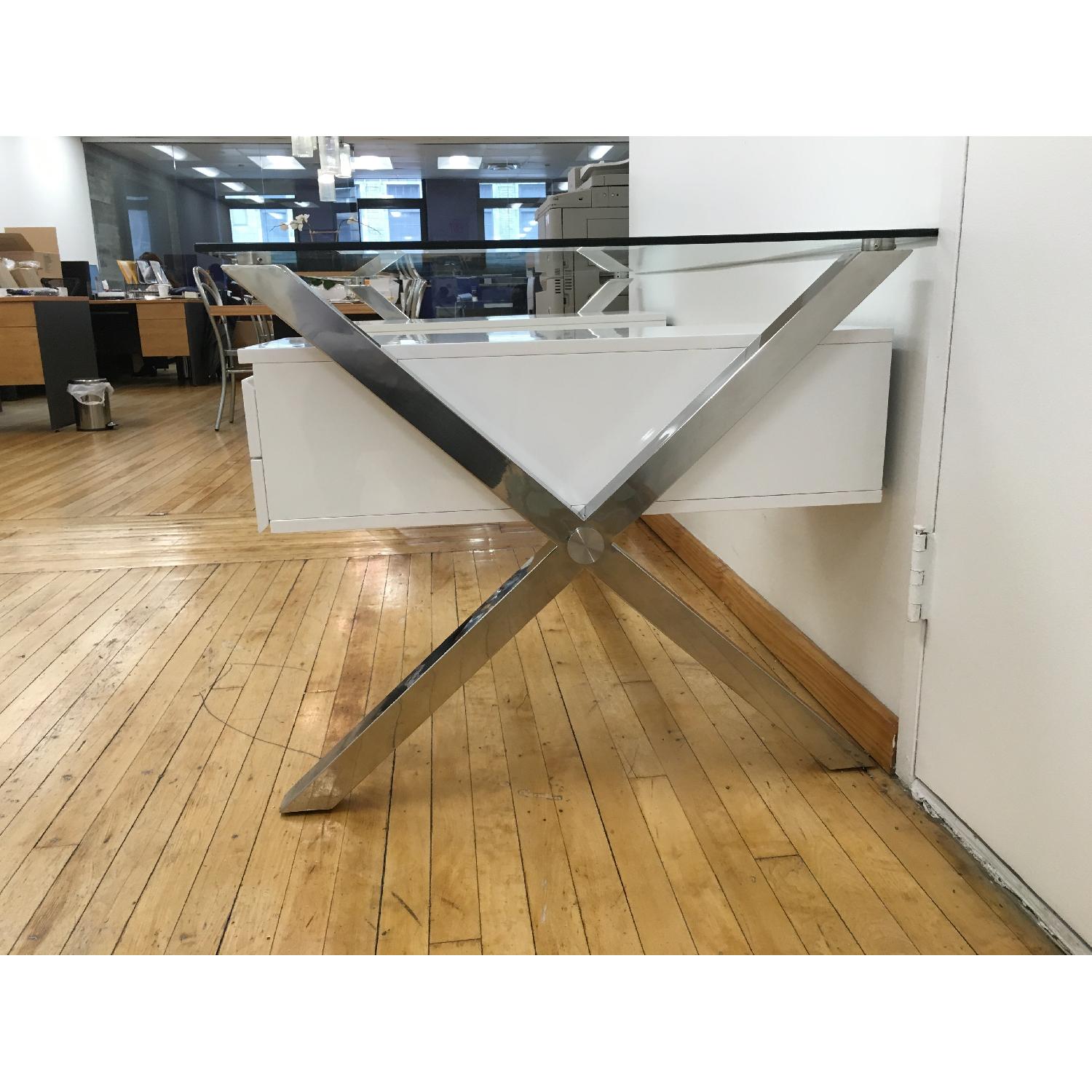 Tempered Glass Desk w/ Metal Frame - image-3
