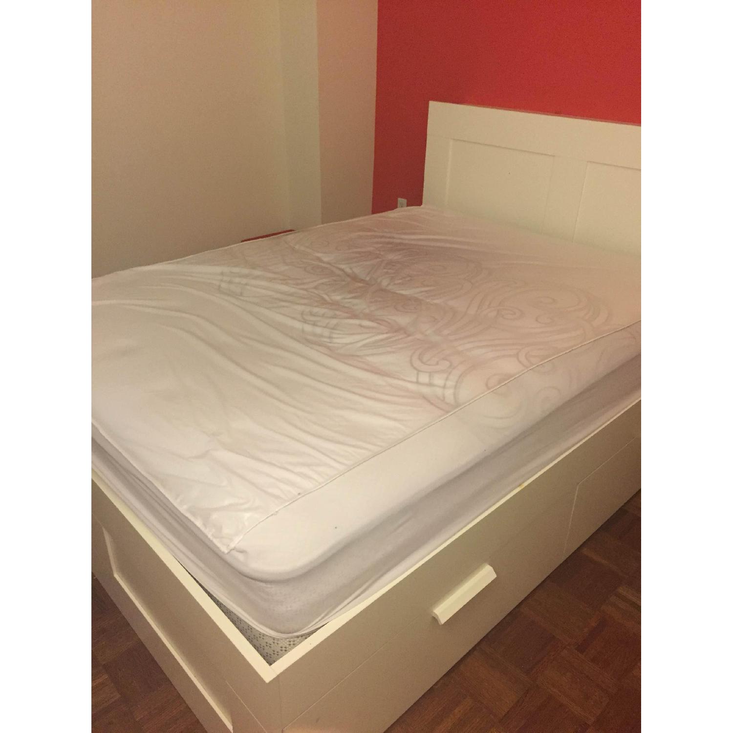 Ikea Brimnes Storage Bed w/ Storage Headboard - image-2