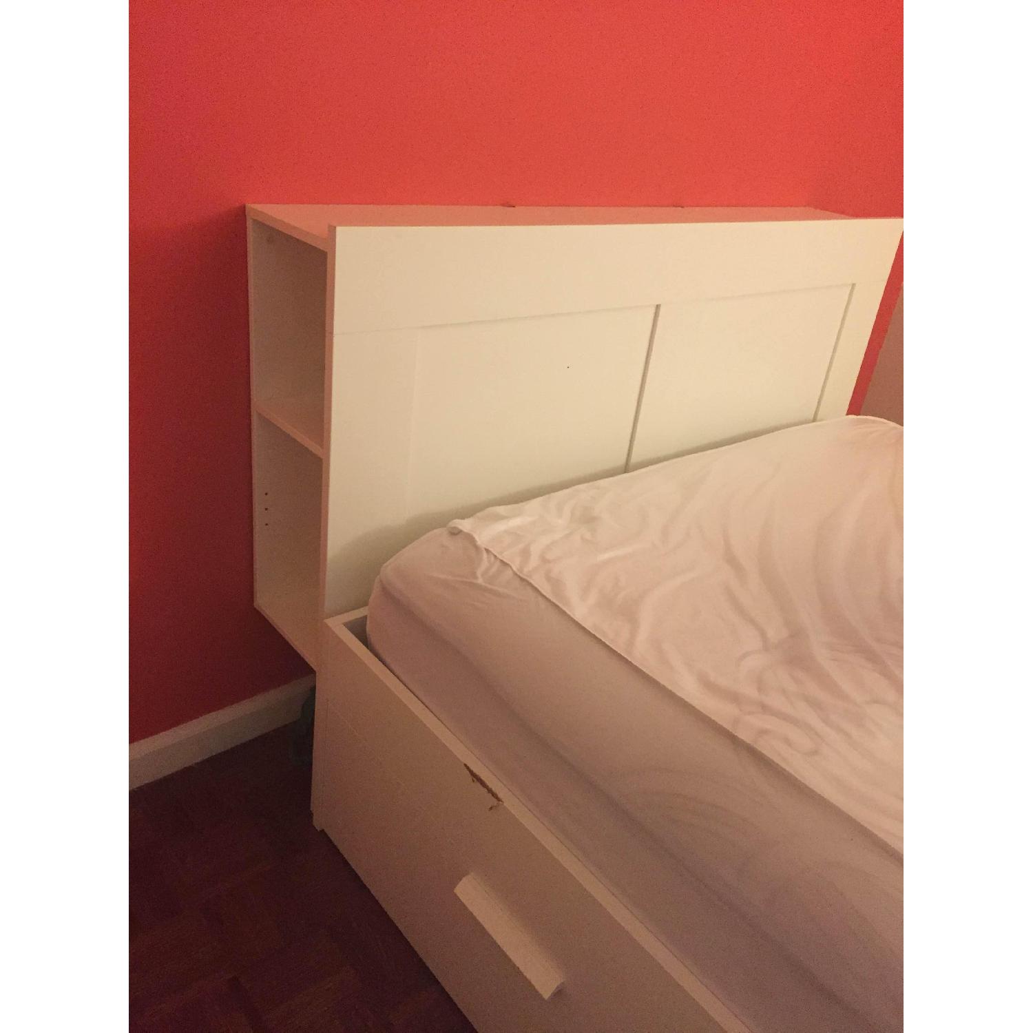 Ikea Brimnes Storage Bed w/ Storage Headboard - image-4