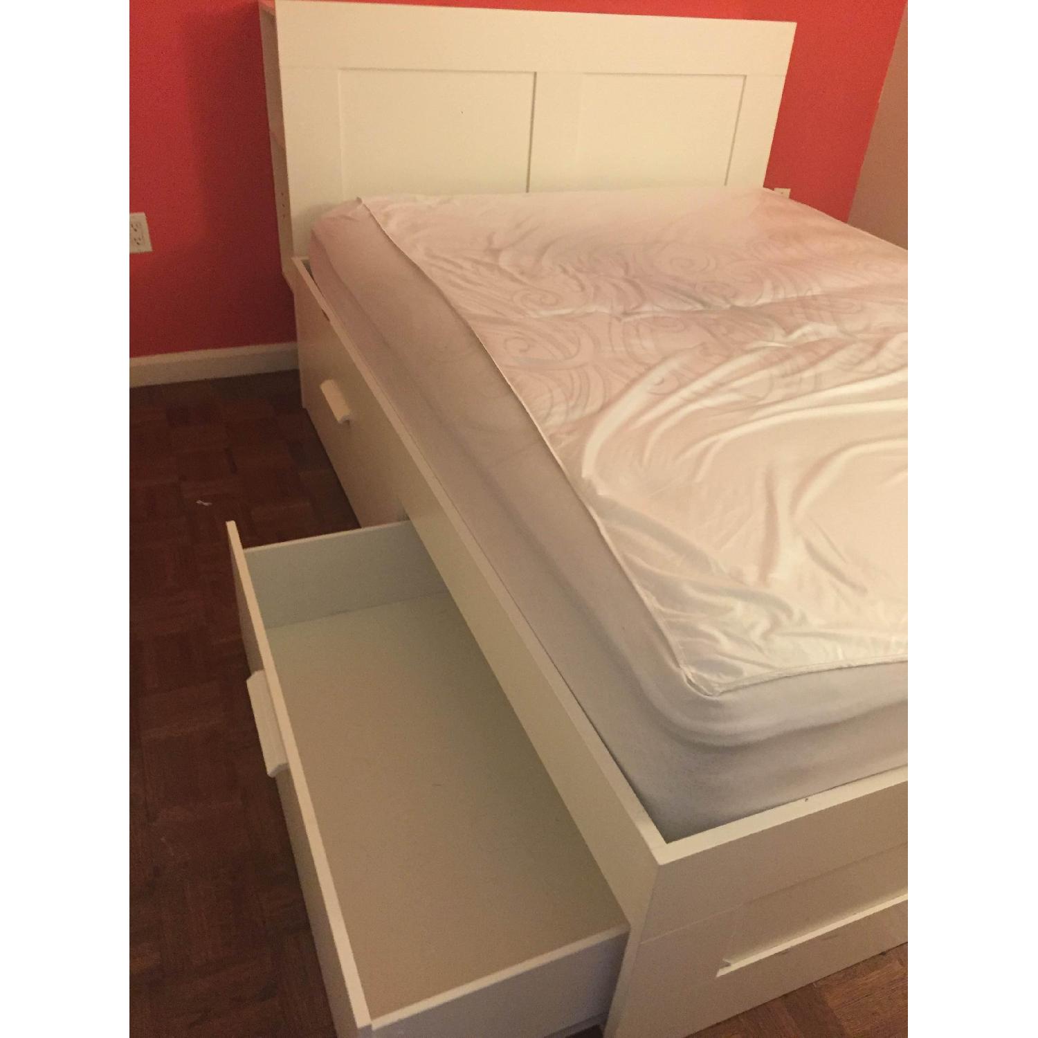 Ikea Brimnes Storage Bed w/ Storage Headboard - image-6