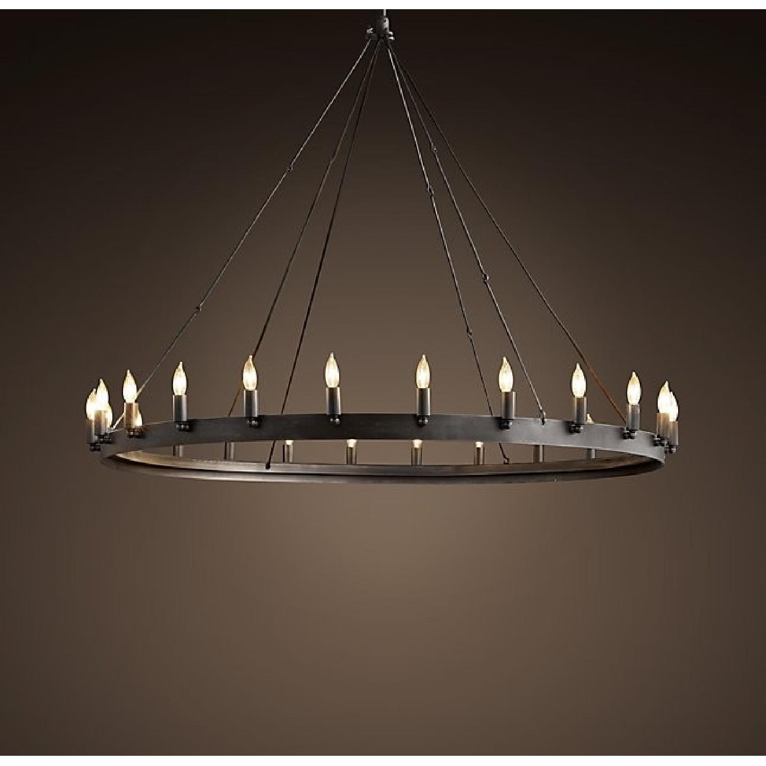 Restoration Hardware Camino Vintage Candelabra Round Chandelier AptDeco