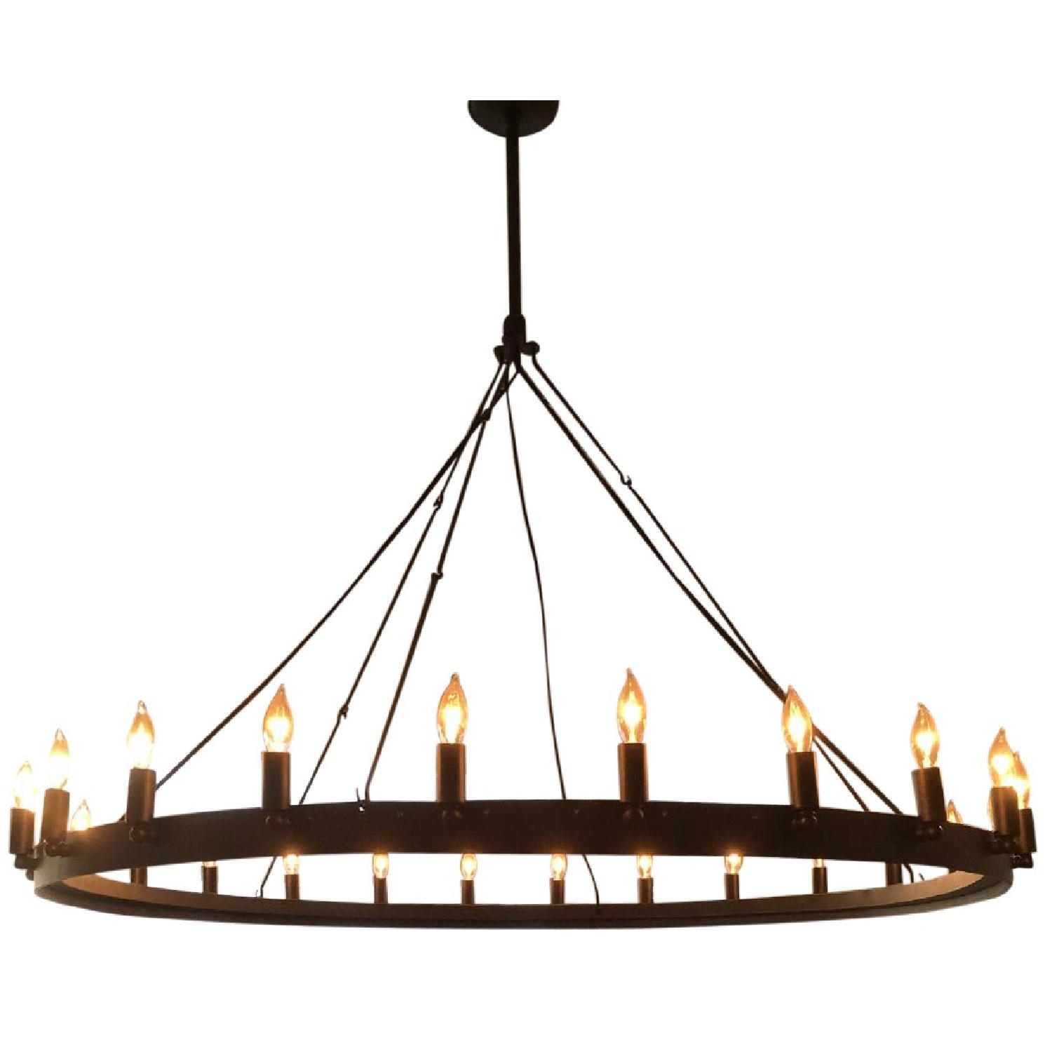 Restoration Hardware Camino Vintage Candelabra Round Chandelier AptDeco