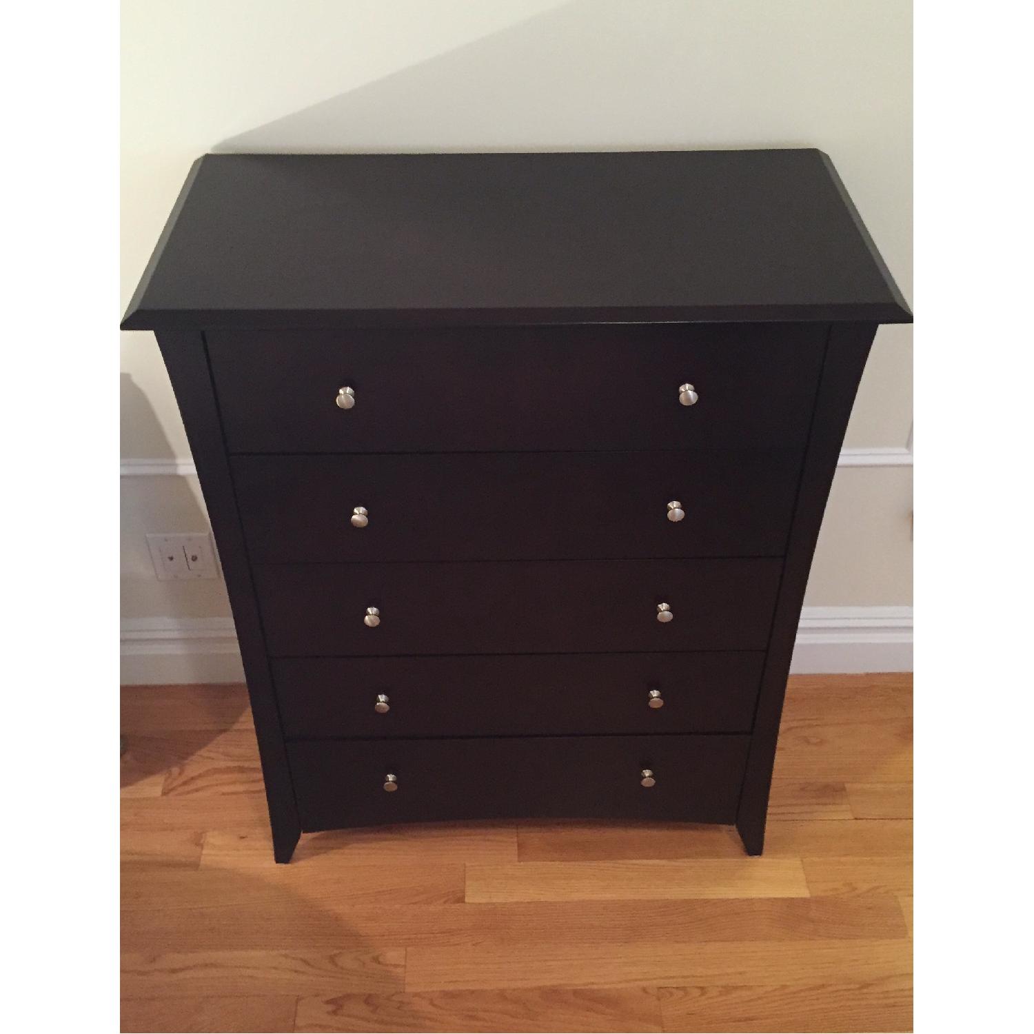 Wayfair Dark Brown/Black 5 Drawer Solid Wood Dresser - image-2