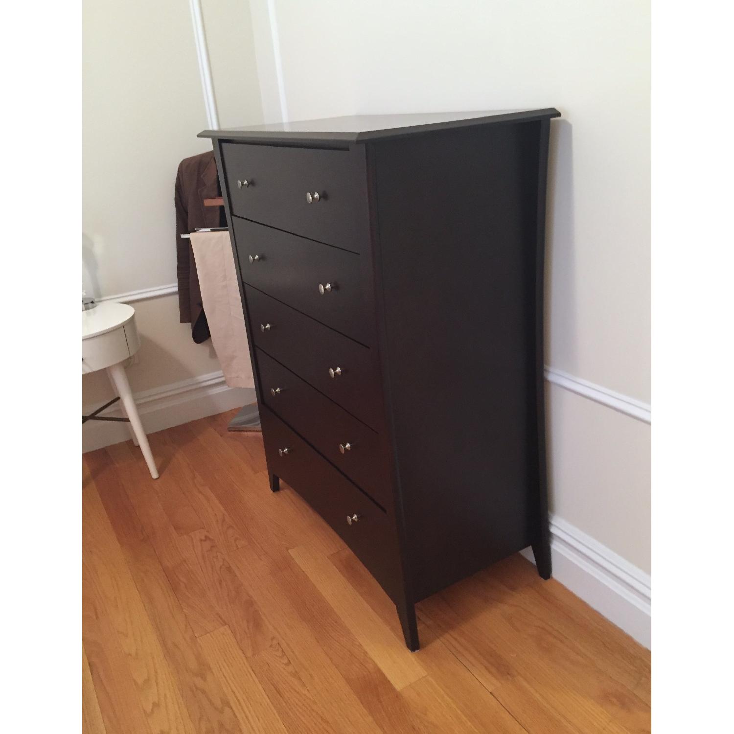 Wayfair Dark Brown/Black 5 Drawer Solid Wood Dresser - image-3