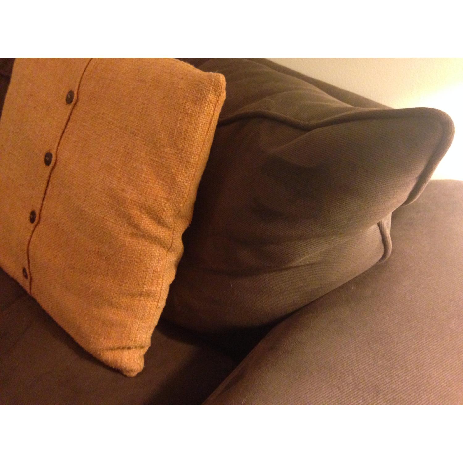 Raymour & Flanigan Brown Microfiber Couch - image-2