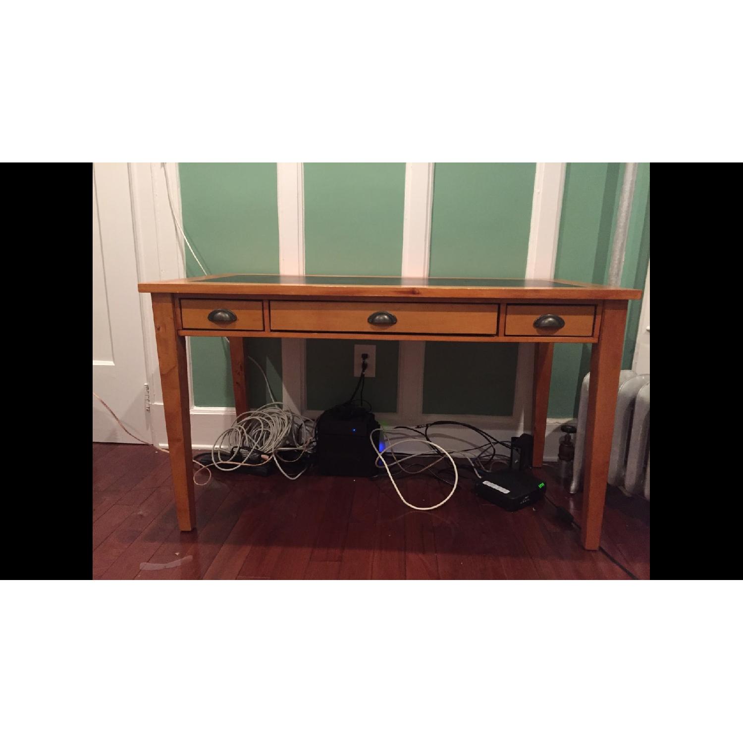 Lexington RTA Mixed Media 3 Drawer Desk w/ Drop Front - image-2