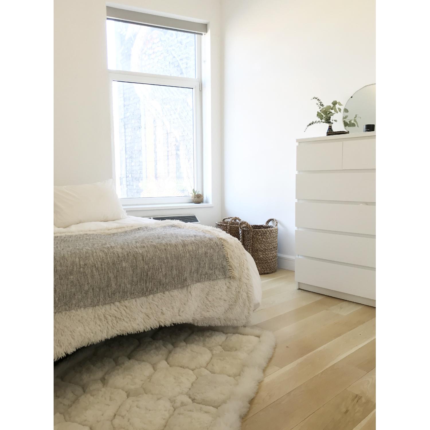 Ikea Malm 6 Drawer Glass Top Dresser in White AptDeco