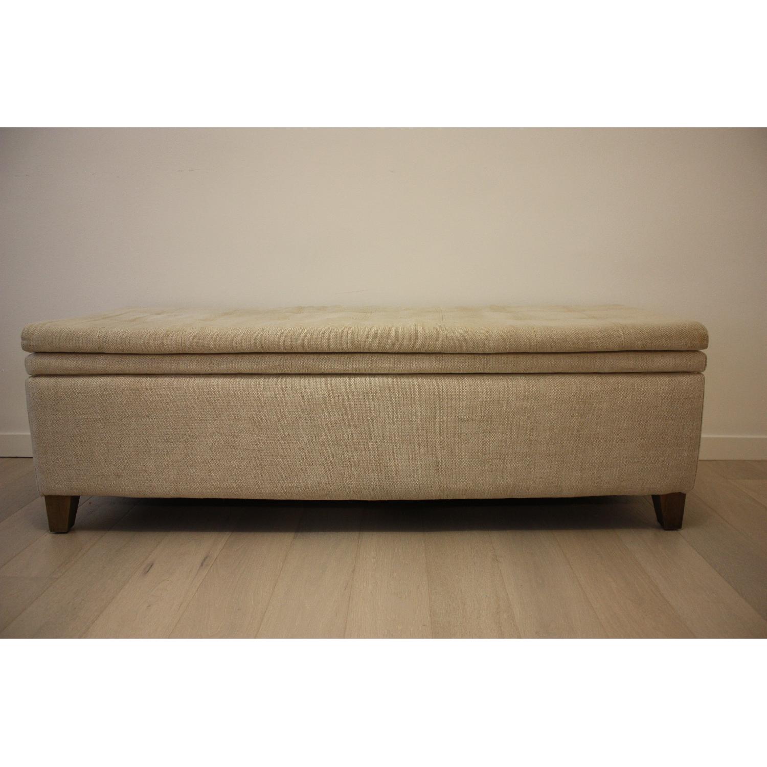 Restoration Hardware Upholstered Storage Bench - image-1
