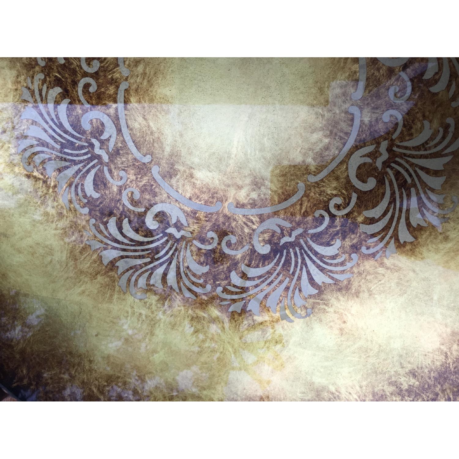 Vintage 1960s Golden Side Table w/ Glass - image-2