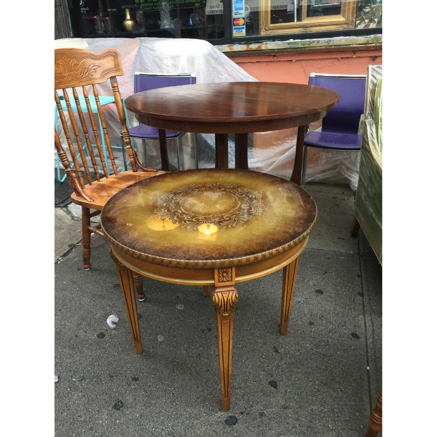 Vintage 1960s Golden Side Table w/ Glass - image-3