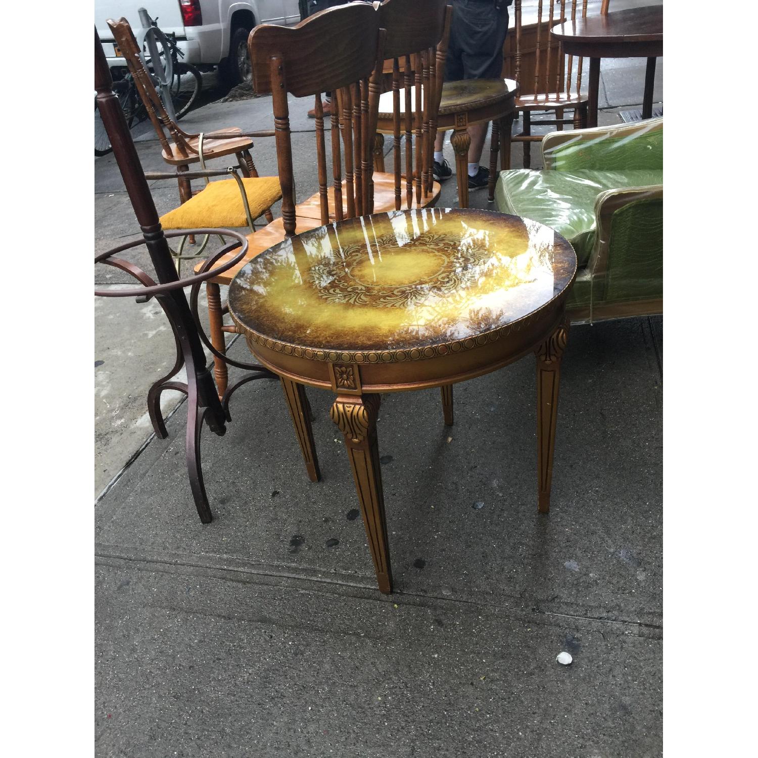 Vintage 1960s Golden Side Table w/ Glass - image-5