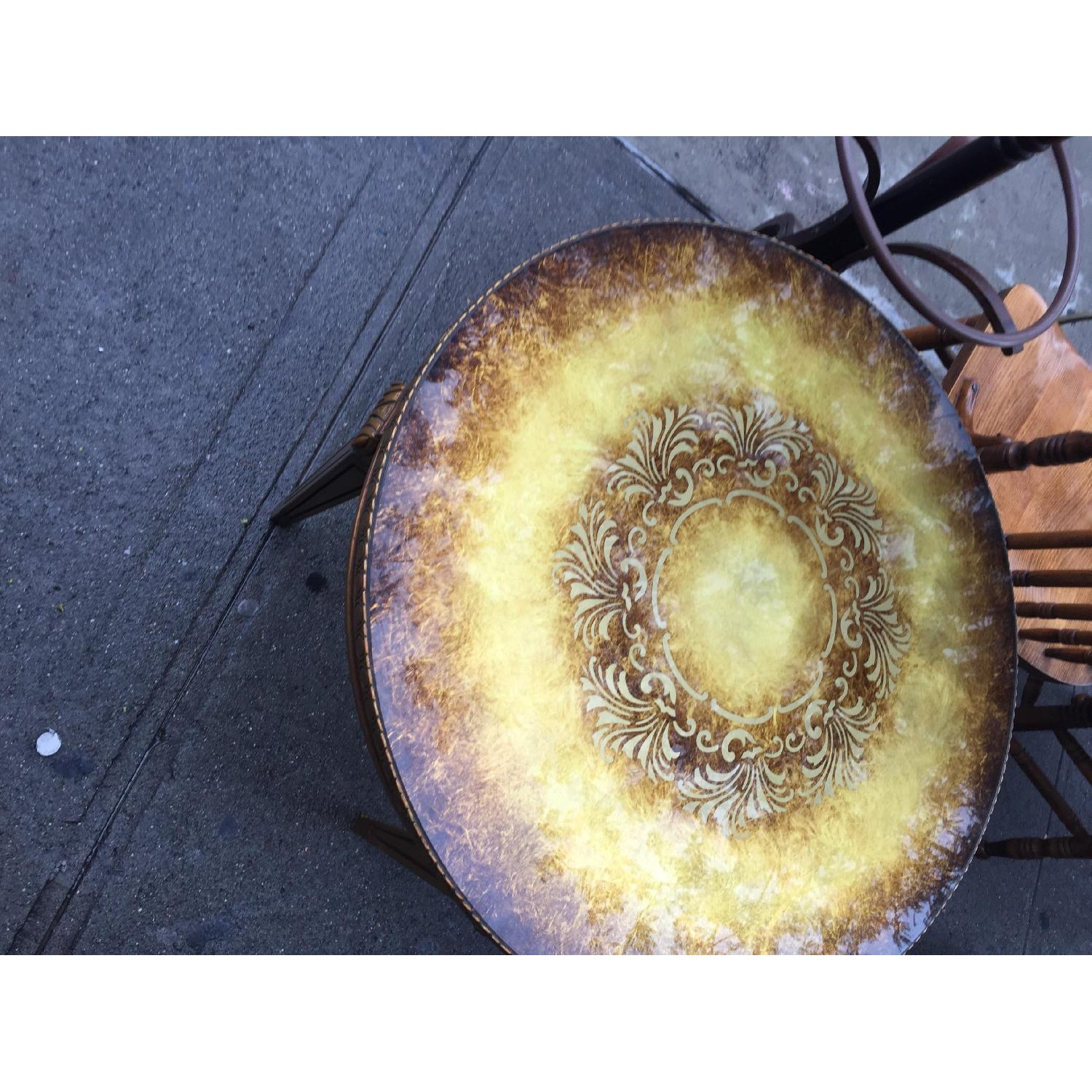 Vintage 1960s Golden Side Table w/ Glass - image-6