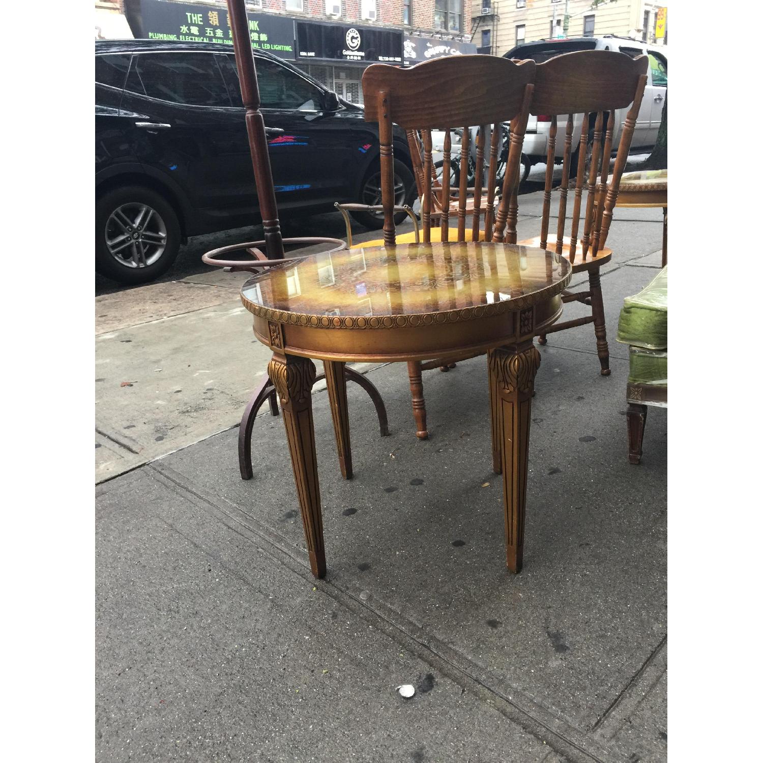 Vintage 1960s Golden Side Table w/ Glass - image-7