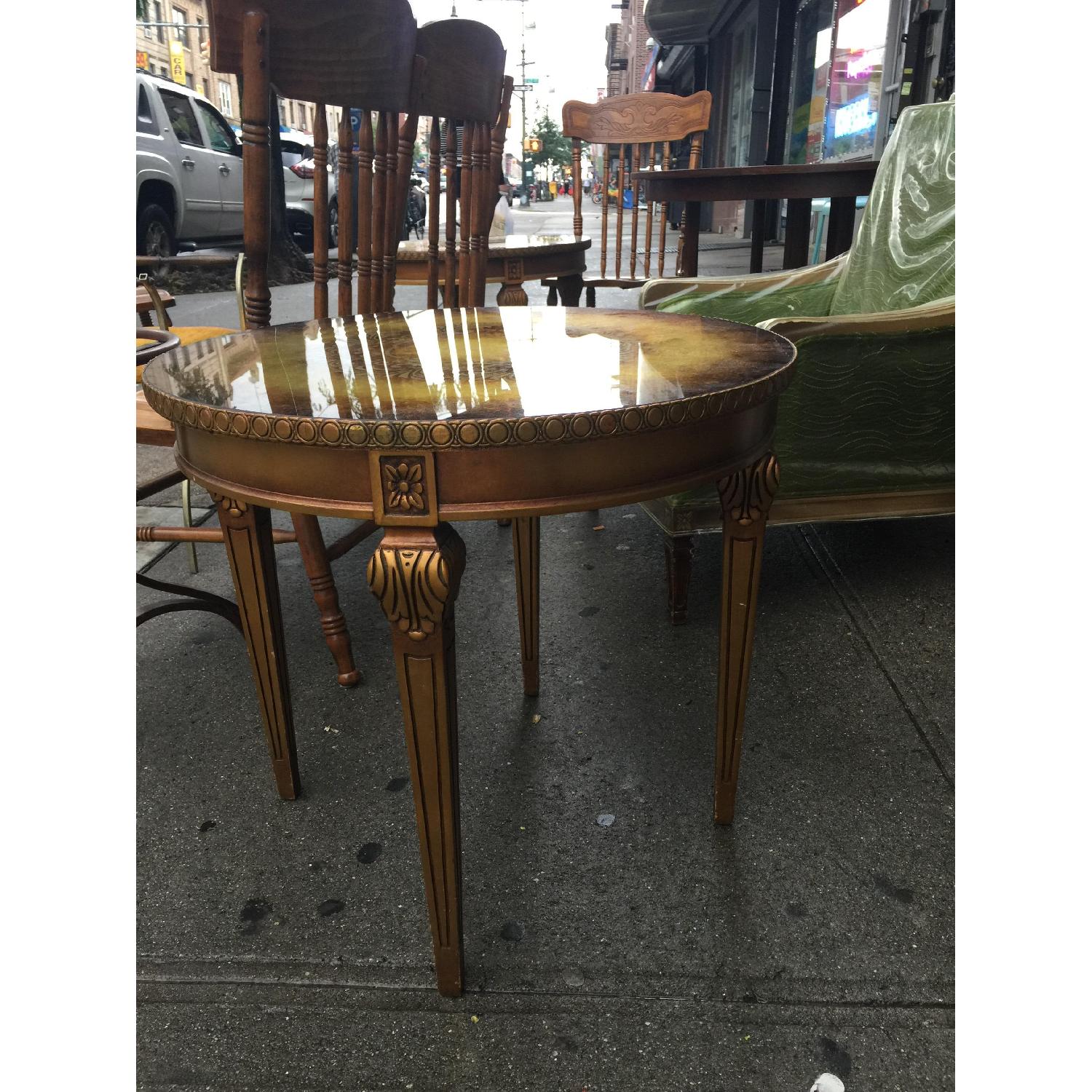 Vintage 1960s Golden Side Table w/ Glass - image-8