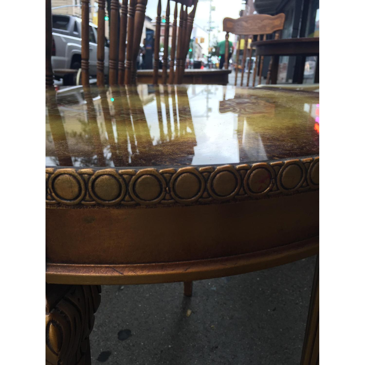 Vintage 1960s Golden Side Table w/ Glass - image-9