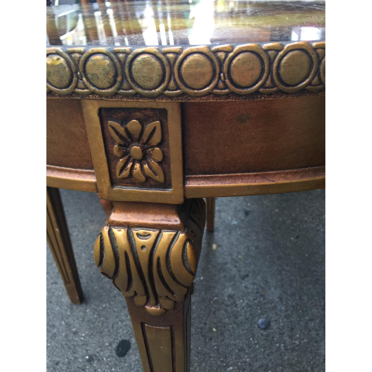 Vintage 1960s Golden Side Table w/ Glass - image-10