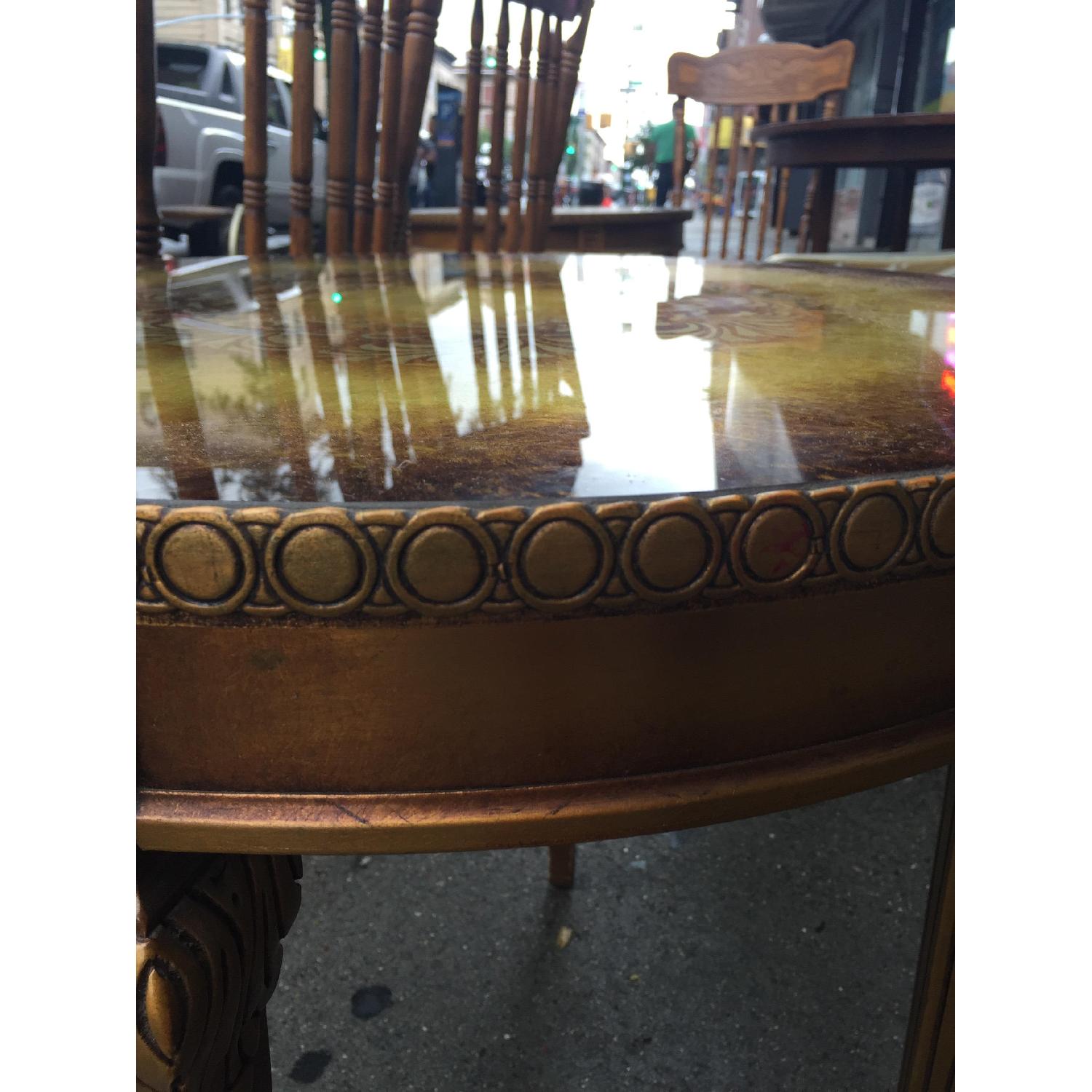 Vintage 1960s Golden Side Table w/ Glass - image-11