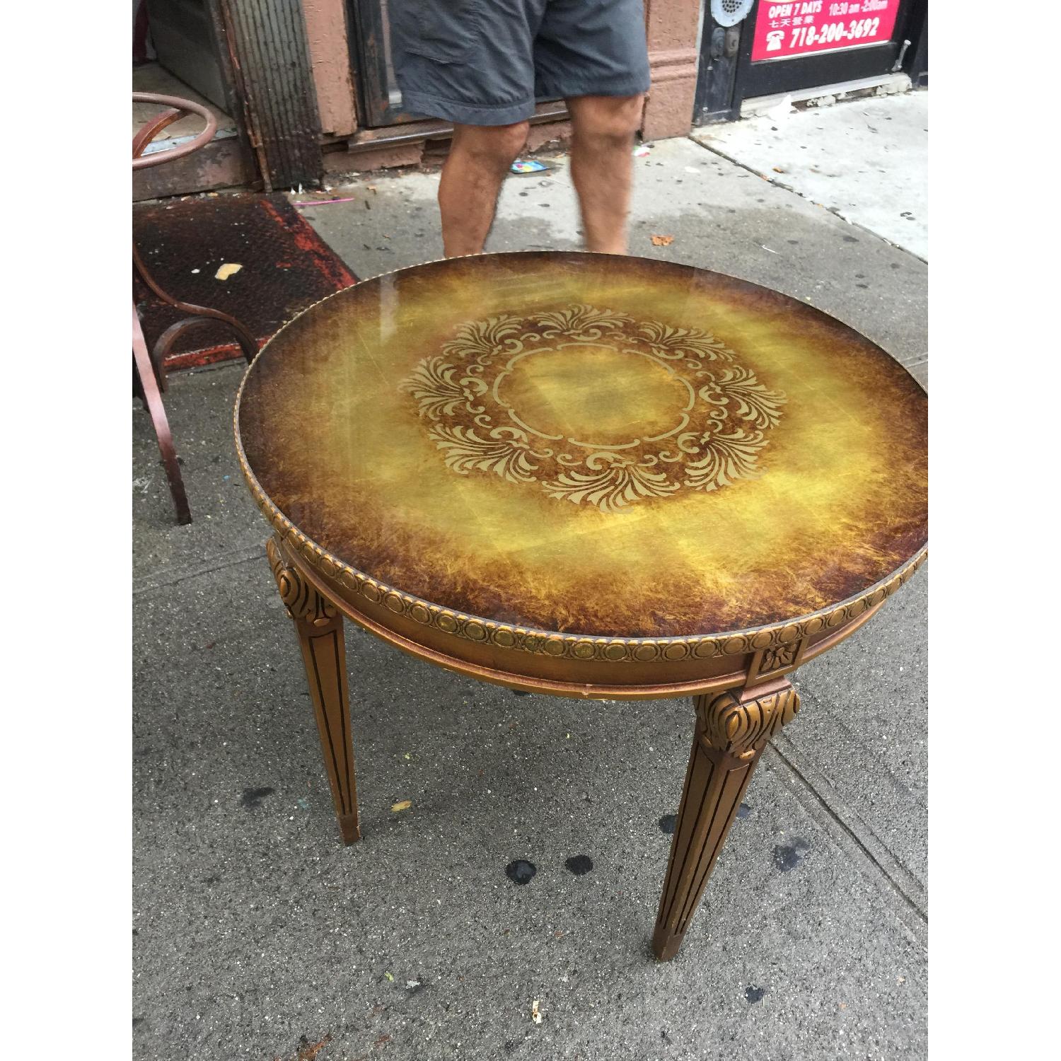Vintage 1960s Golden Side Table w/ Glass - image-12