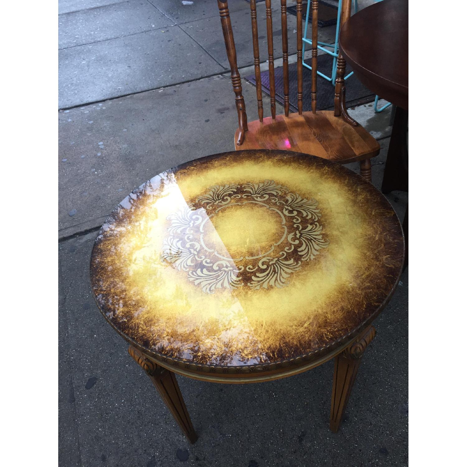 Vintage 1960s Golden Side Table w/ Glass - image-13