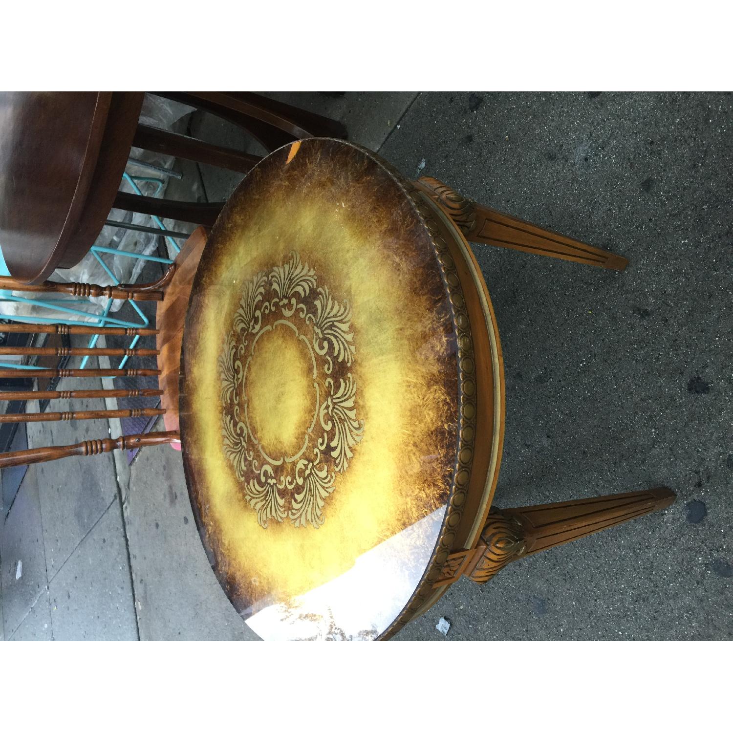 Vintage 1960s Golden Side Table w/ Glass - image-14