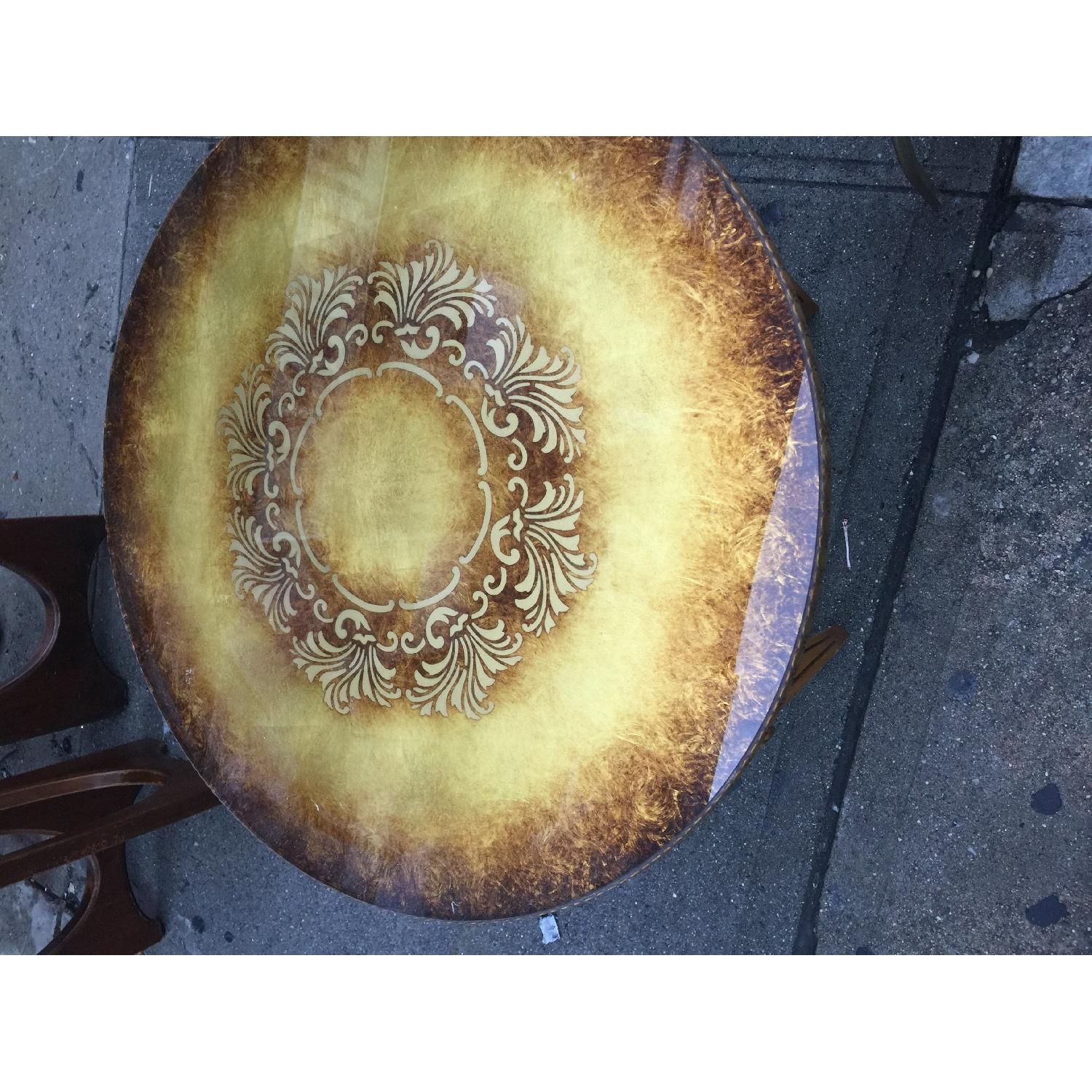 Vintage 1960s Golden Side Table w/ Glass - image-16