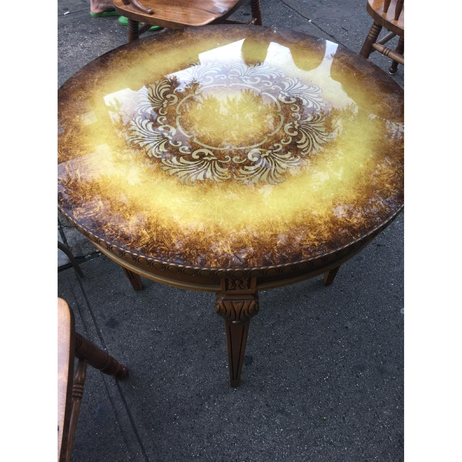 Vintage 1960s Golden Side Table w/ Glass - image-17