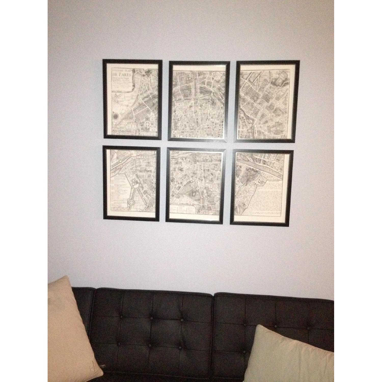 One Kings Lane Framed Maps of Paris Wall Art AptDeco