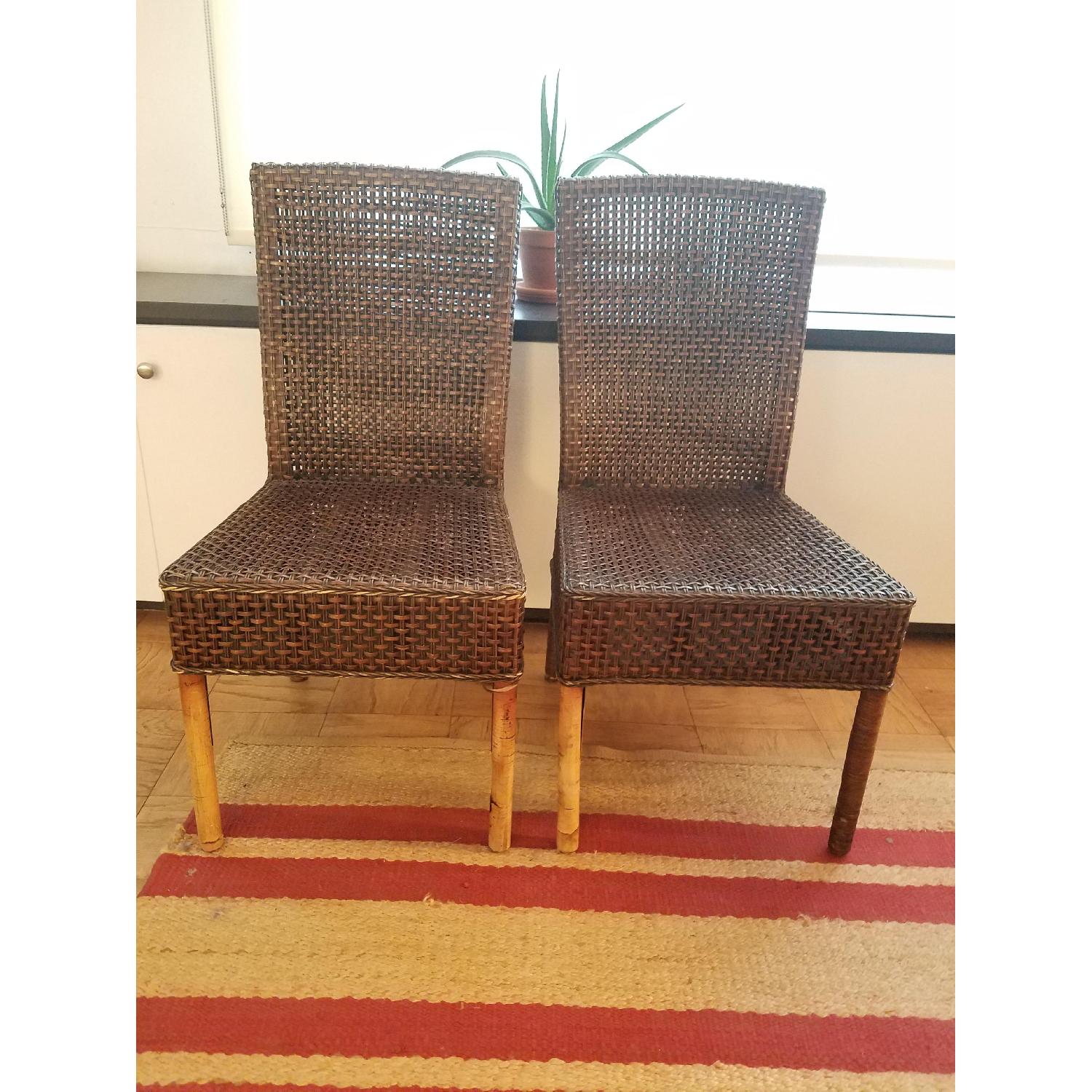 Crate & Barrel Rattan Chairs - image-1