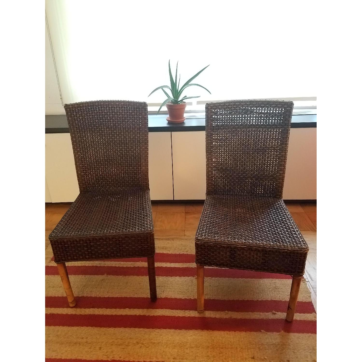 Crate & Barrel Rattan Chairs - image-3