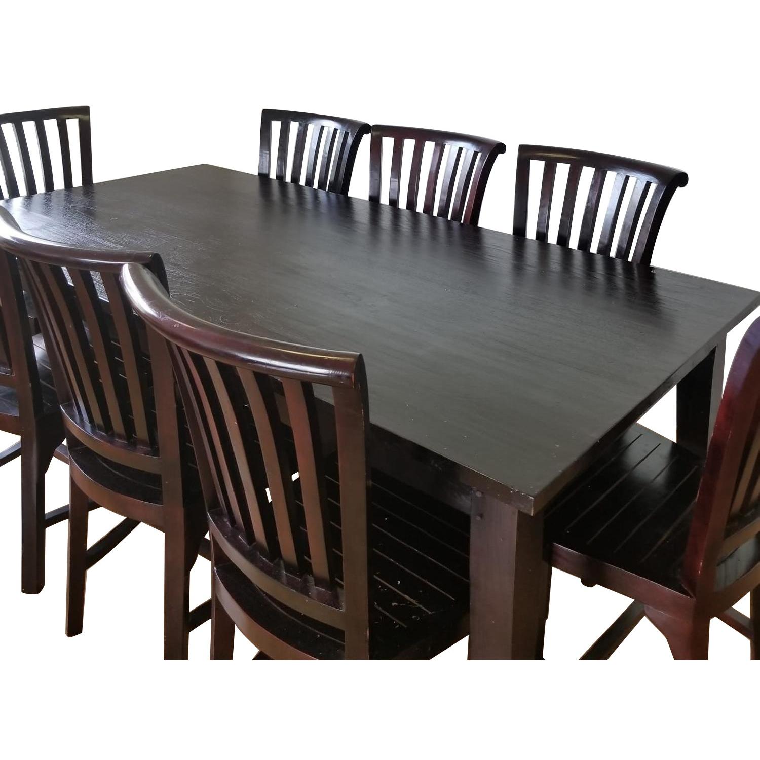 Teak Wood Dining Table w/ 8 Chairs - AptDeco