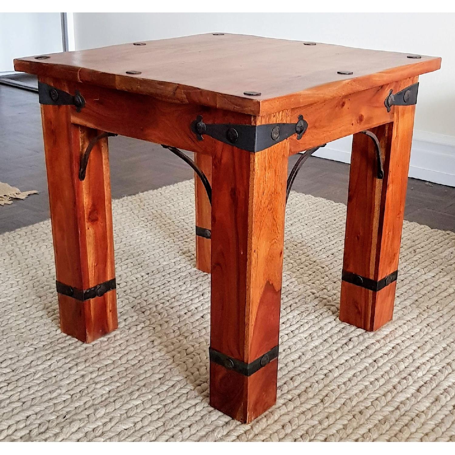 Solid Wood African Mahogany Side Table - image-1