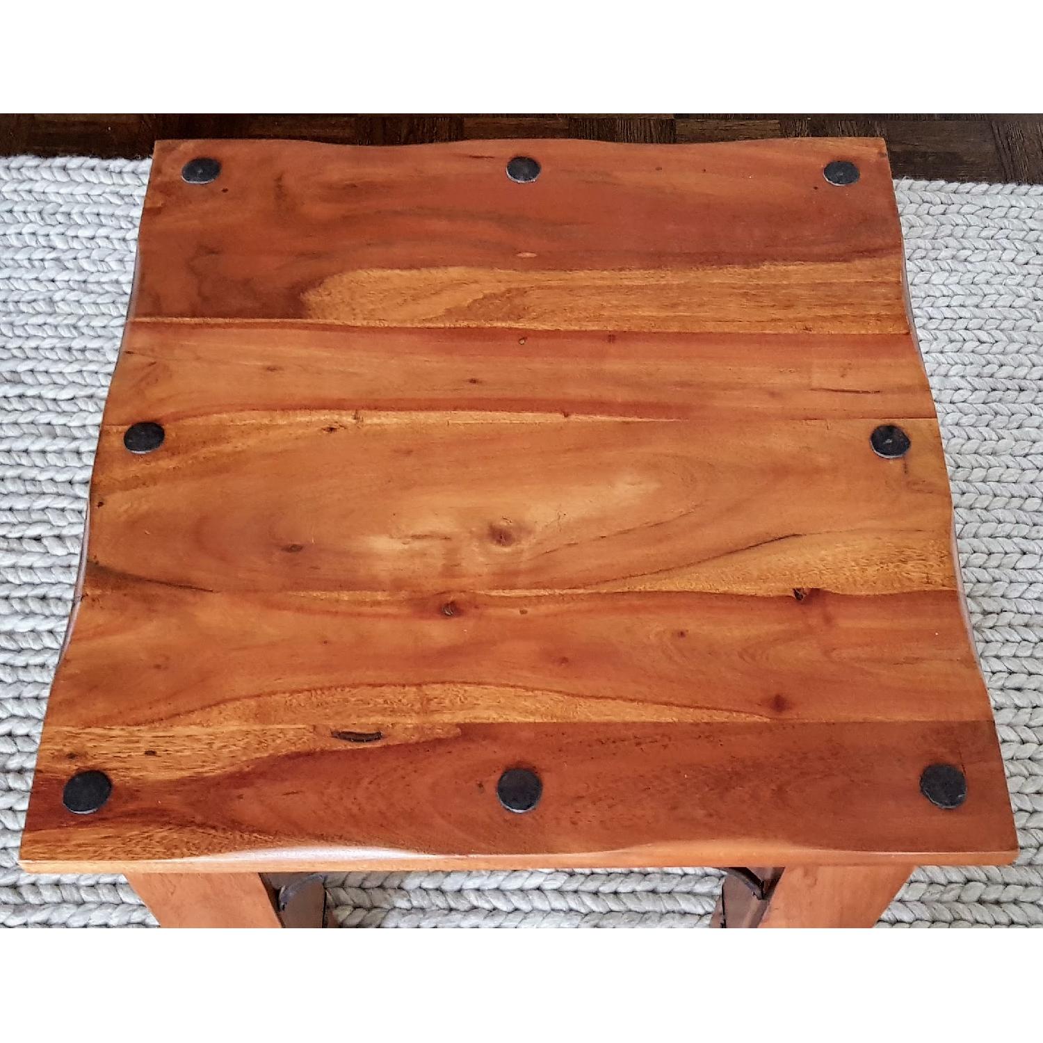 Solid Wood African Mahogany Side Table - image-3