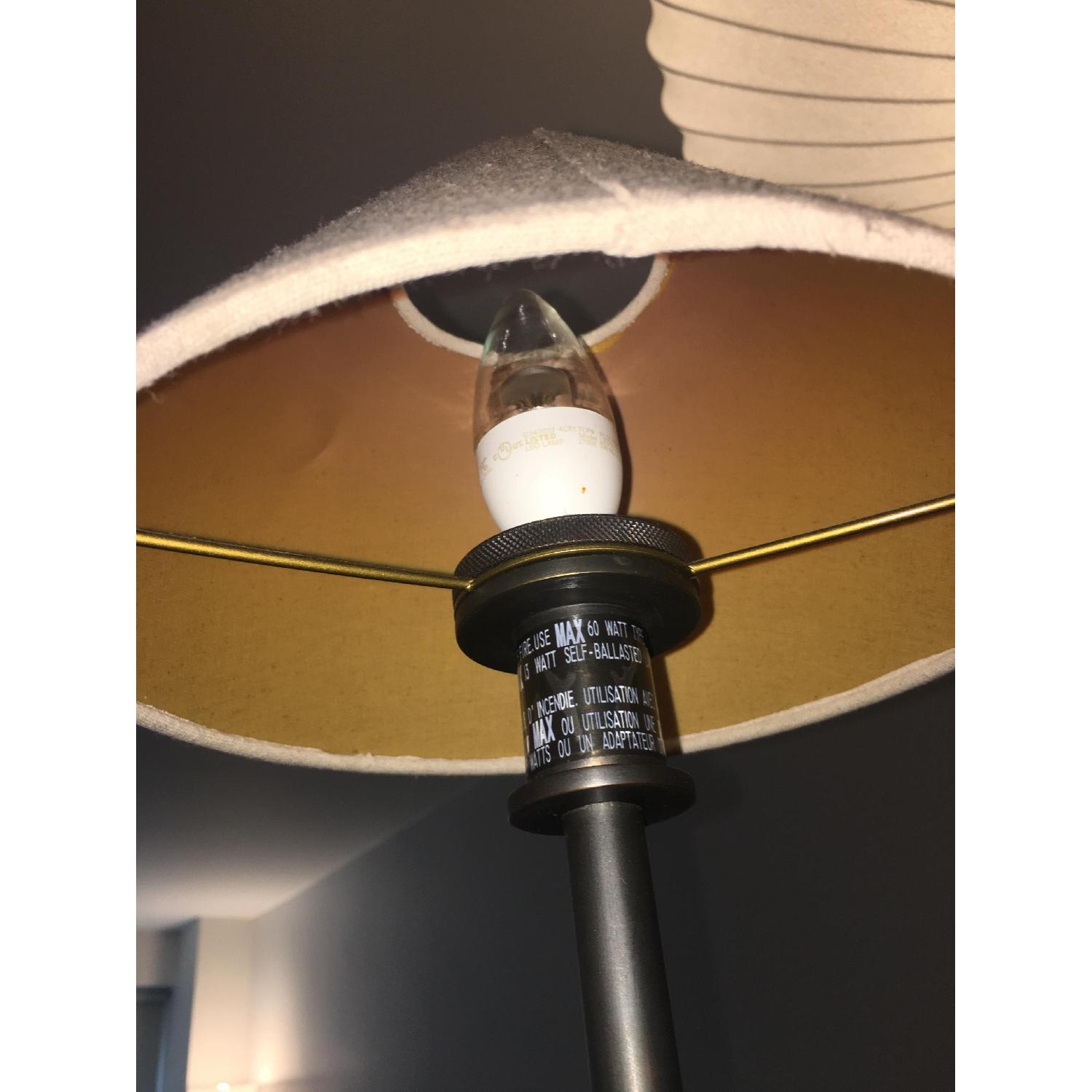 Restoration Hardware Candlestick Buffet Lamp w/ Linen Shade - image-3