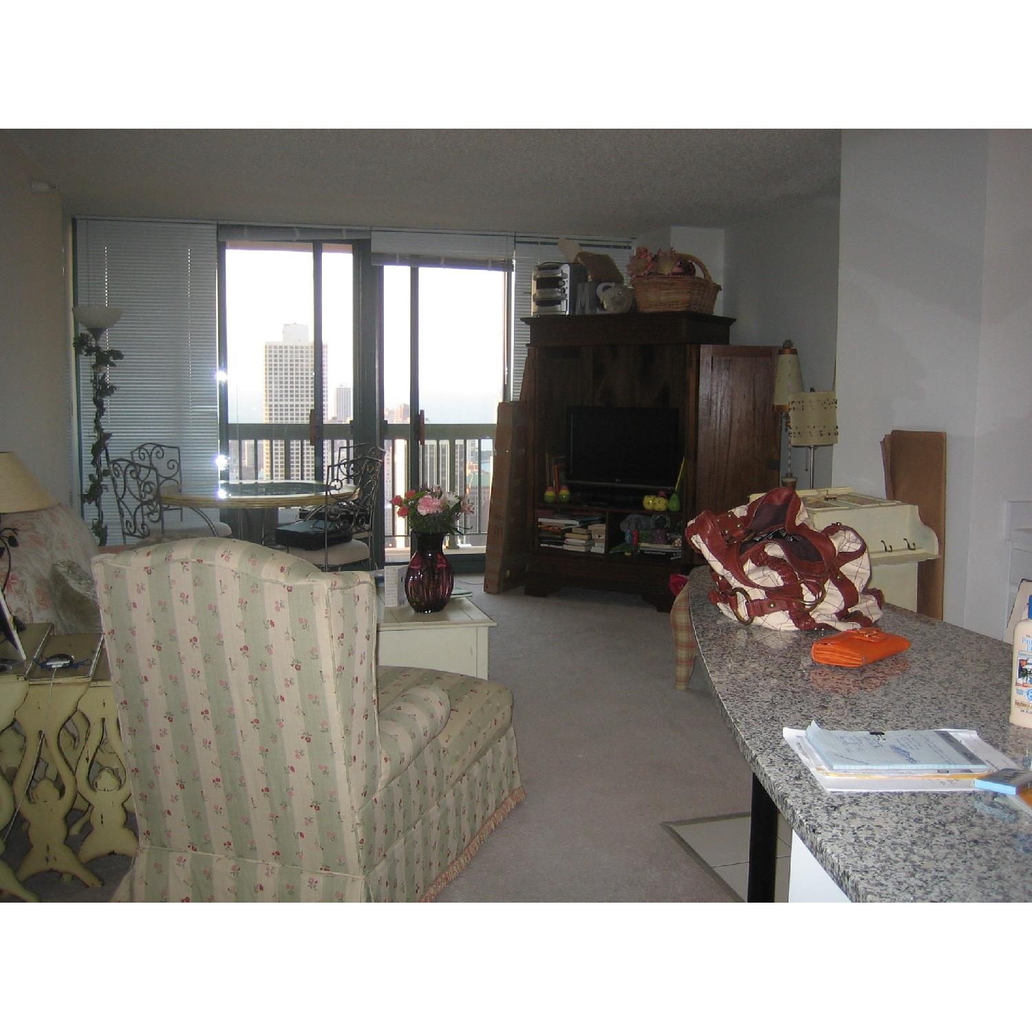 Antique Brown Wood Armoire - image-2