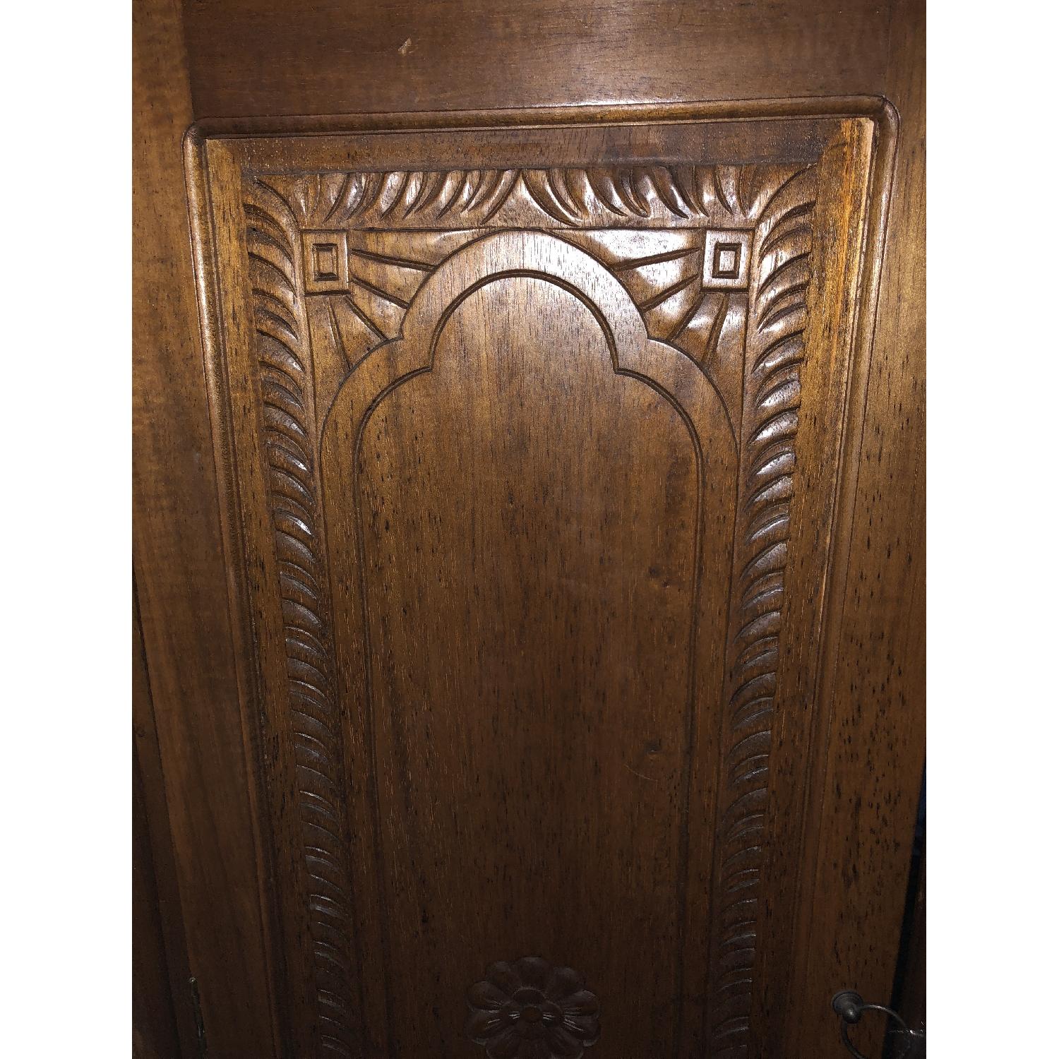 Antique Brown Wood Armoire - image-3