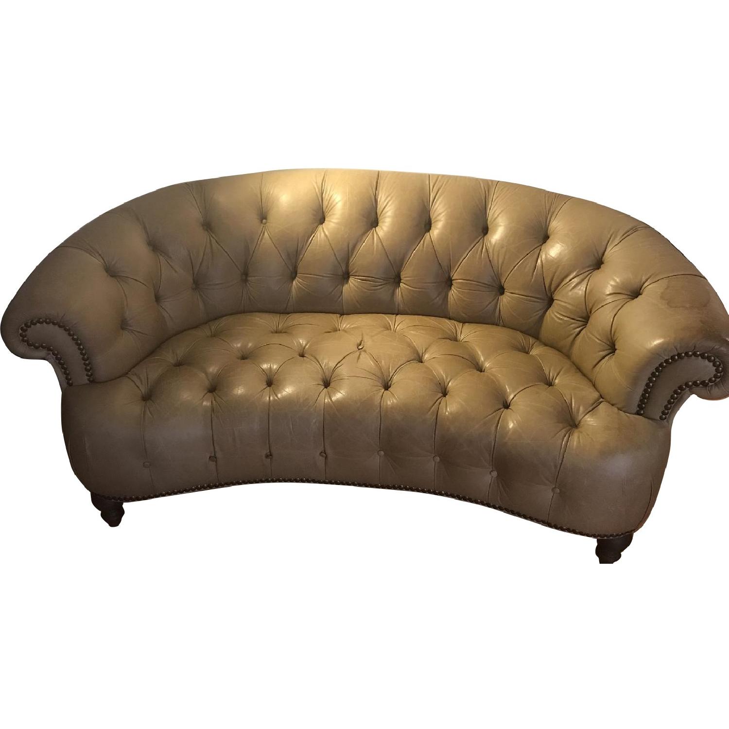 Domain Furniture Tufted Leather Sofa AptDeco