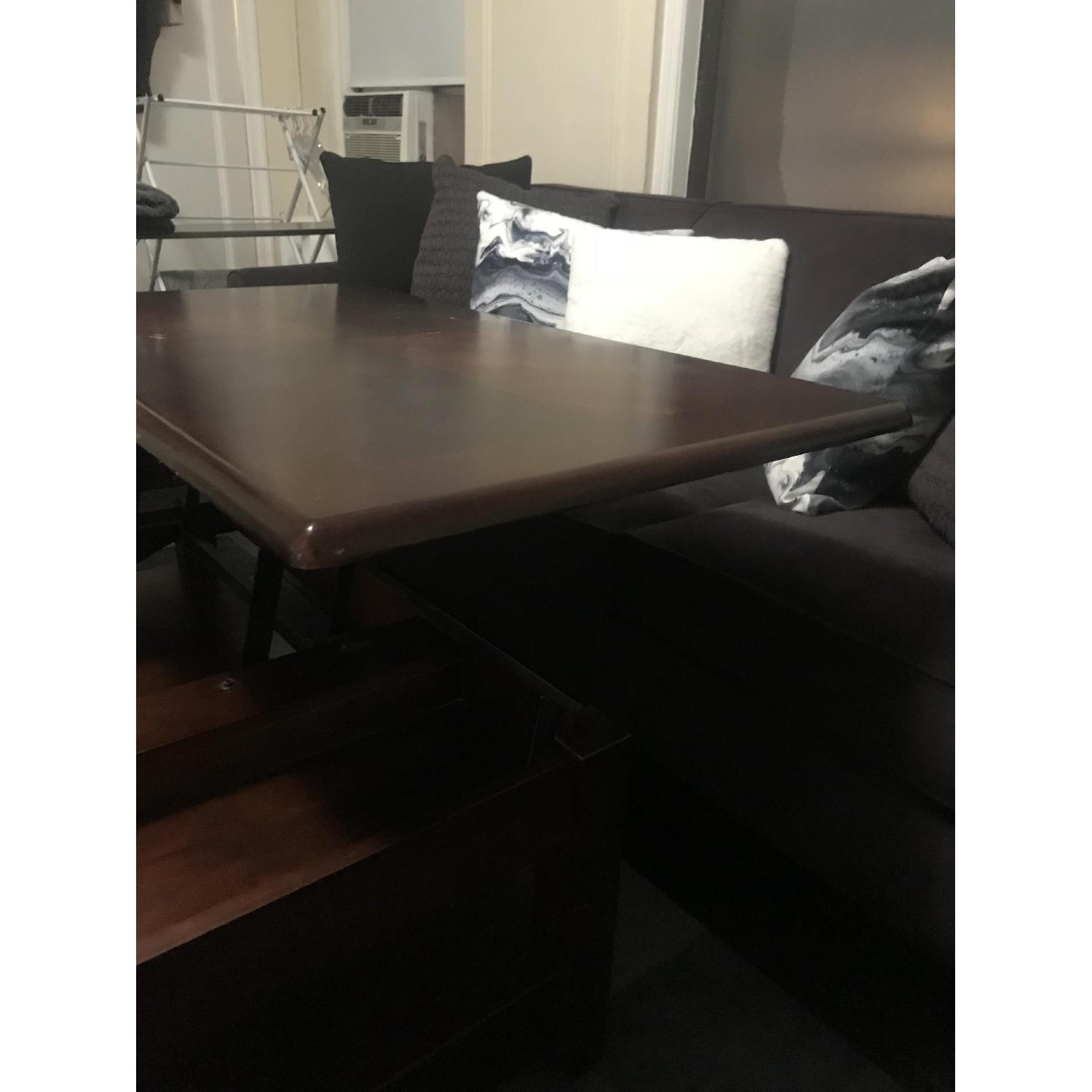 Raymour & Flanigan Lift Top Mahogany Cocktail Coffee Table - image-6