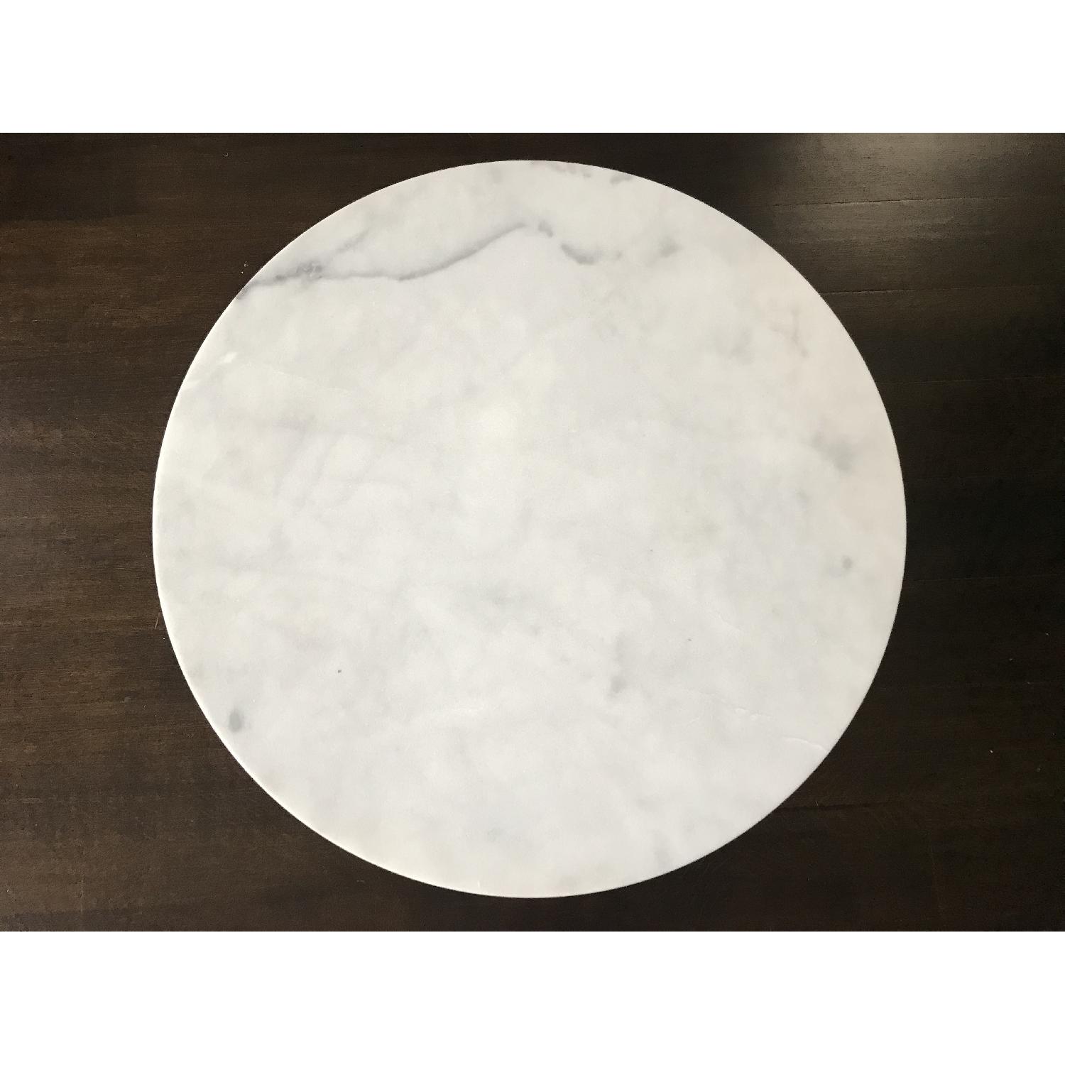 CB2 White Marble Round Coffee Table AptDeco