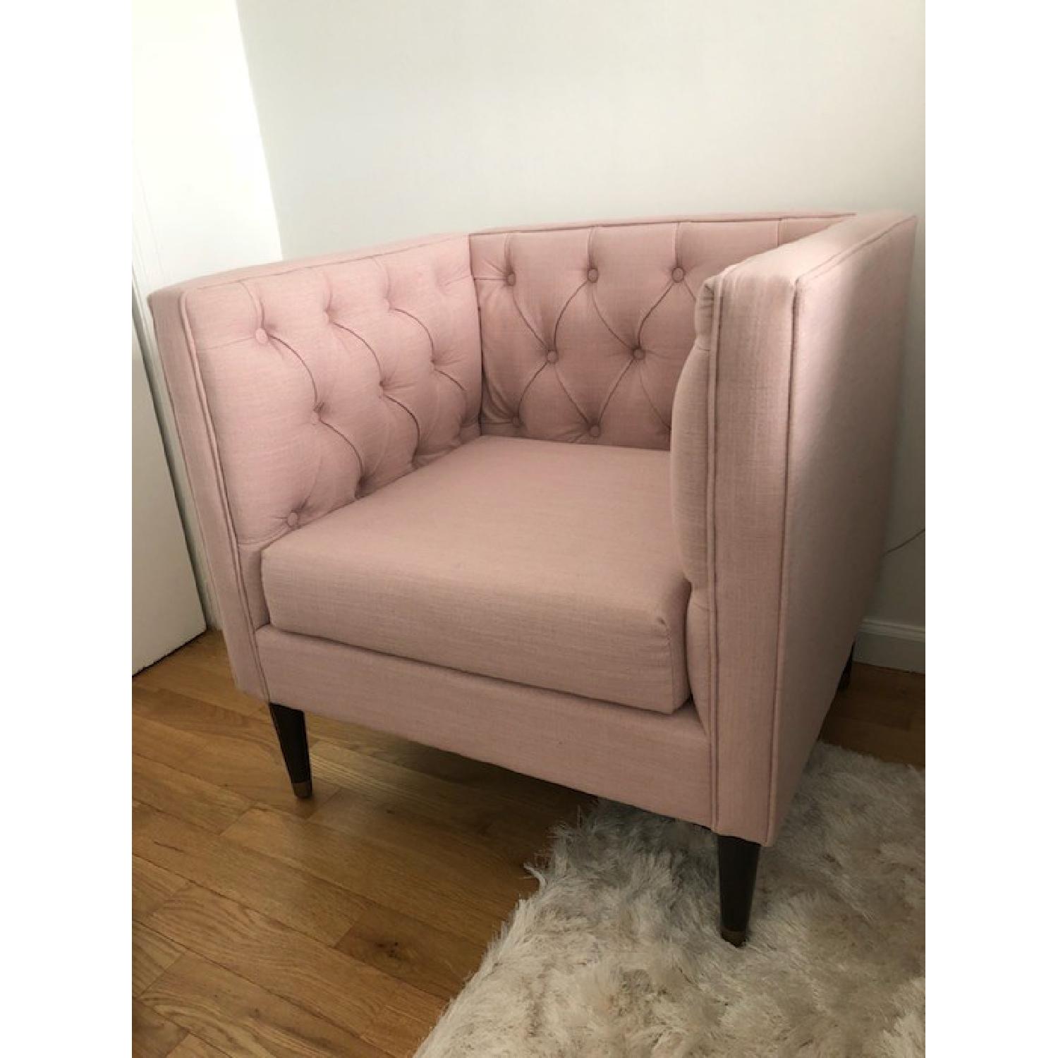 Nate Berkus Tufted Armchair in Blush - image-1