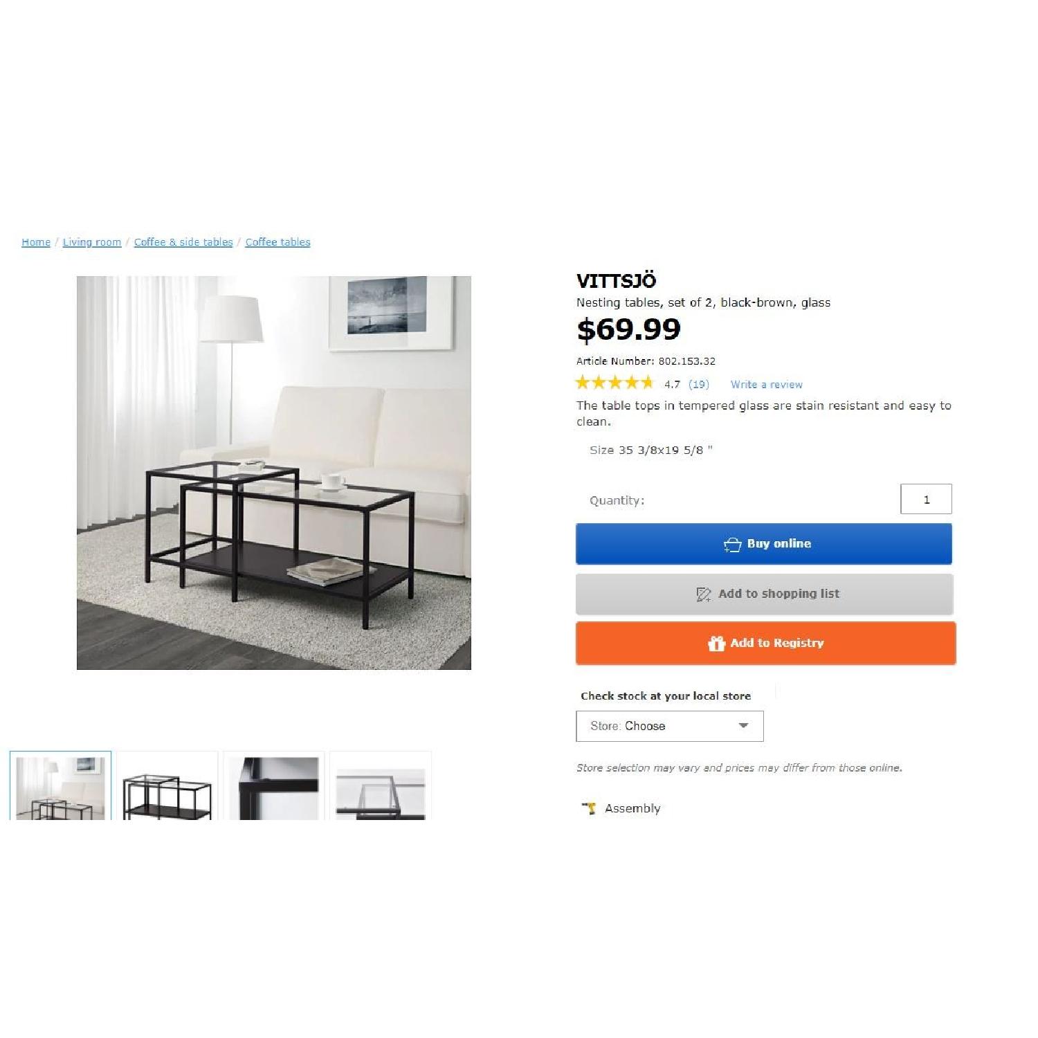 Ikea Glass Coffee Table - image-1