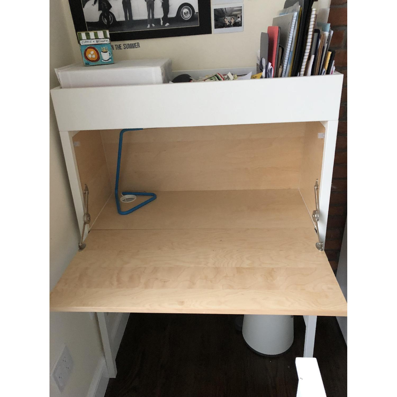 Ikea PS 2014 Foldable Desk in White & Birch Veneer - AptDeco