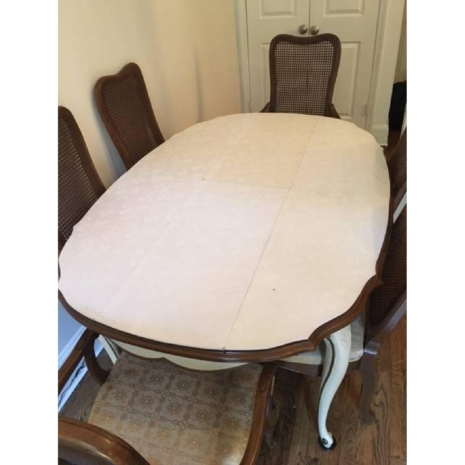 Vintage French Provincial Dining Table w/ 6 Chairs AptDeco